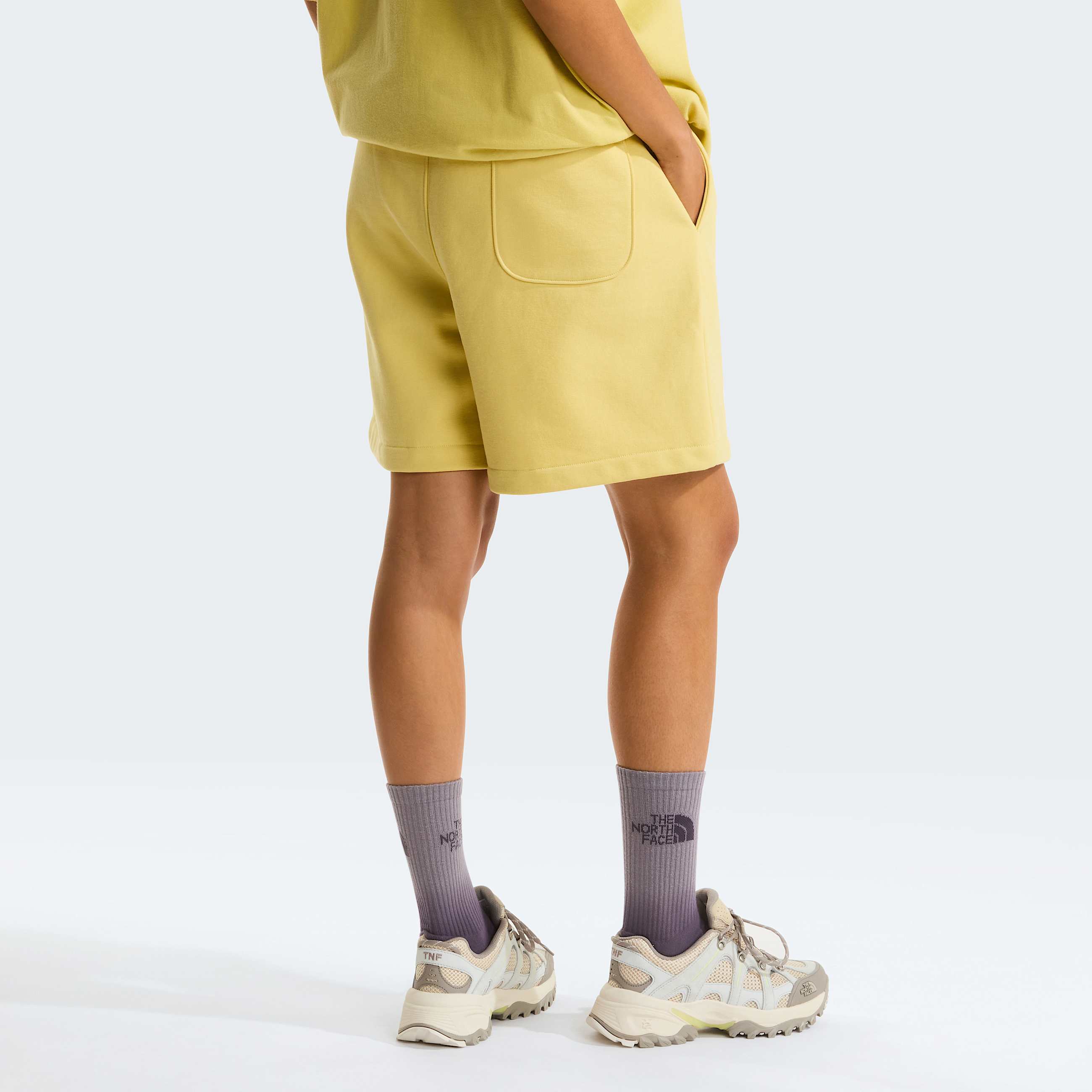 TNF Red Box Fleece Shorts Unisex TNF Honeyed Sand ALT4