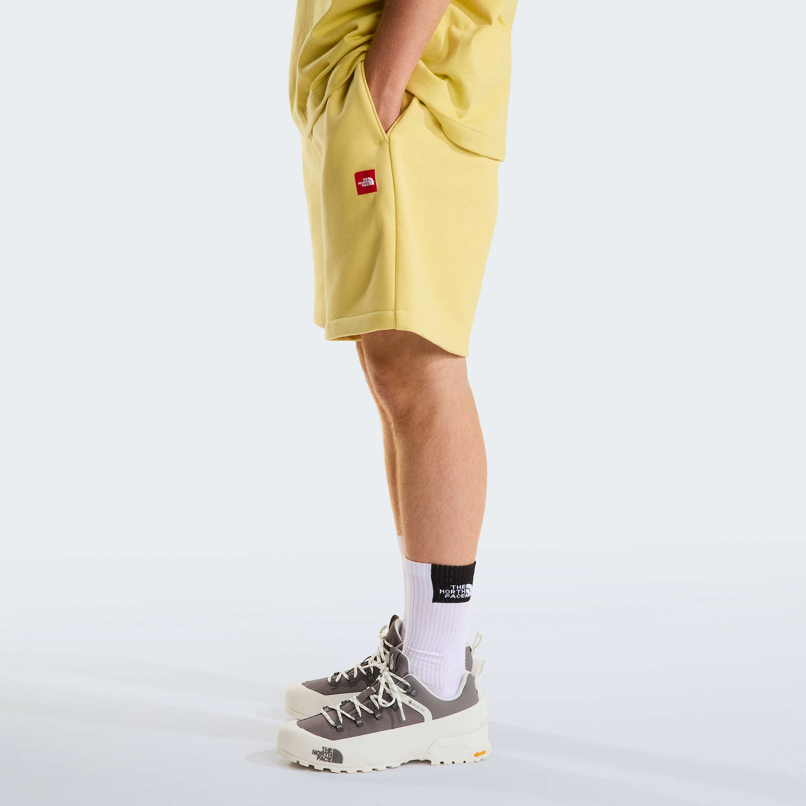 TNF Red Box Fleece Shorts Unisex TNF Honeyed Sand ALT8