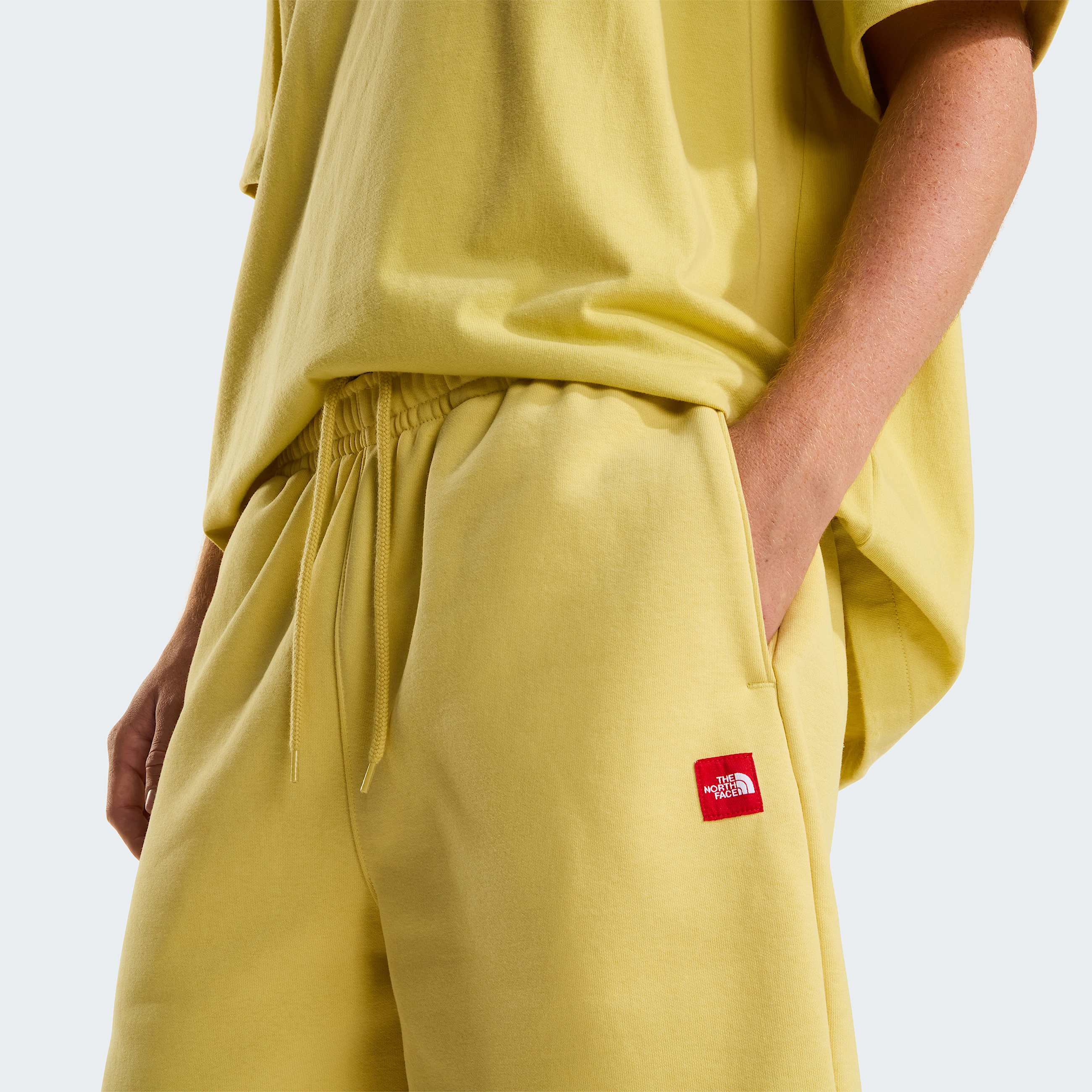 TNF Red Box Fleece Shorts Unisex TNF Honeyed Sand ALT10