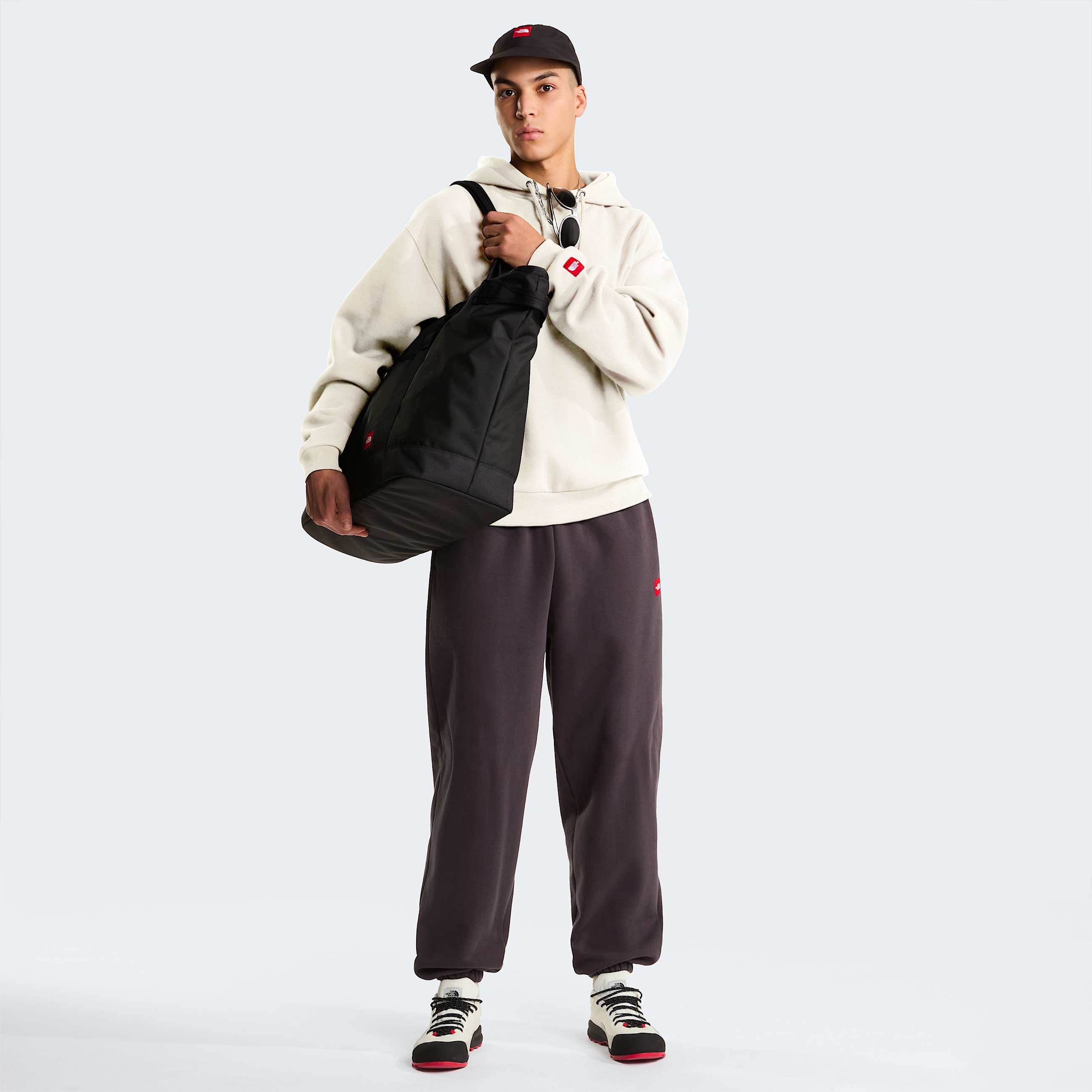 Camisola com capuz Red Box unissexo TNF White Dune ALT2