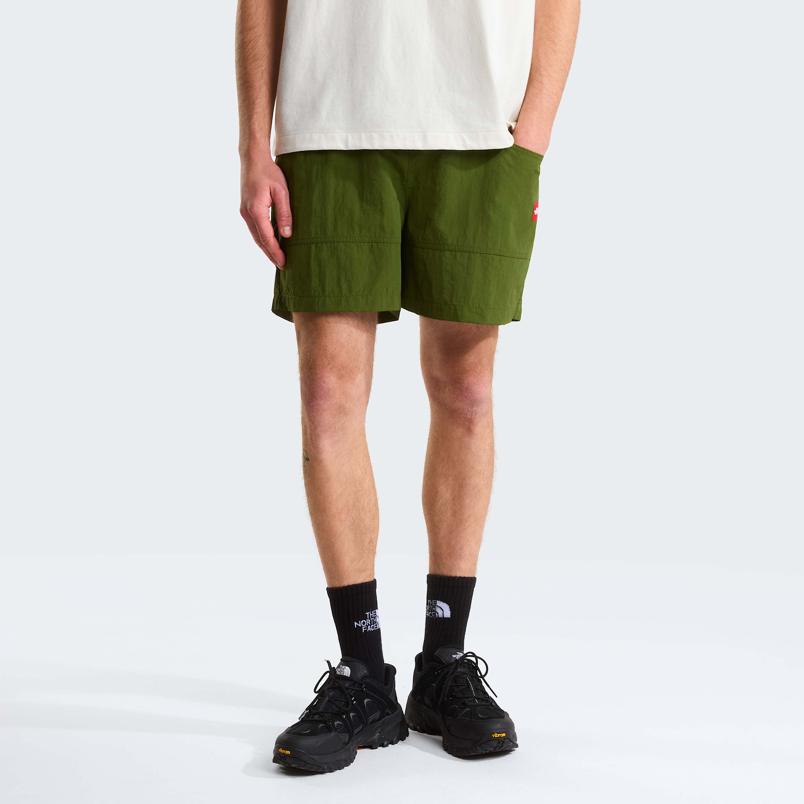 Unisex Red Box Nylon Belted Shorts TNF ALT1