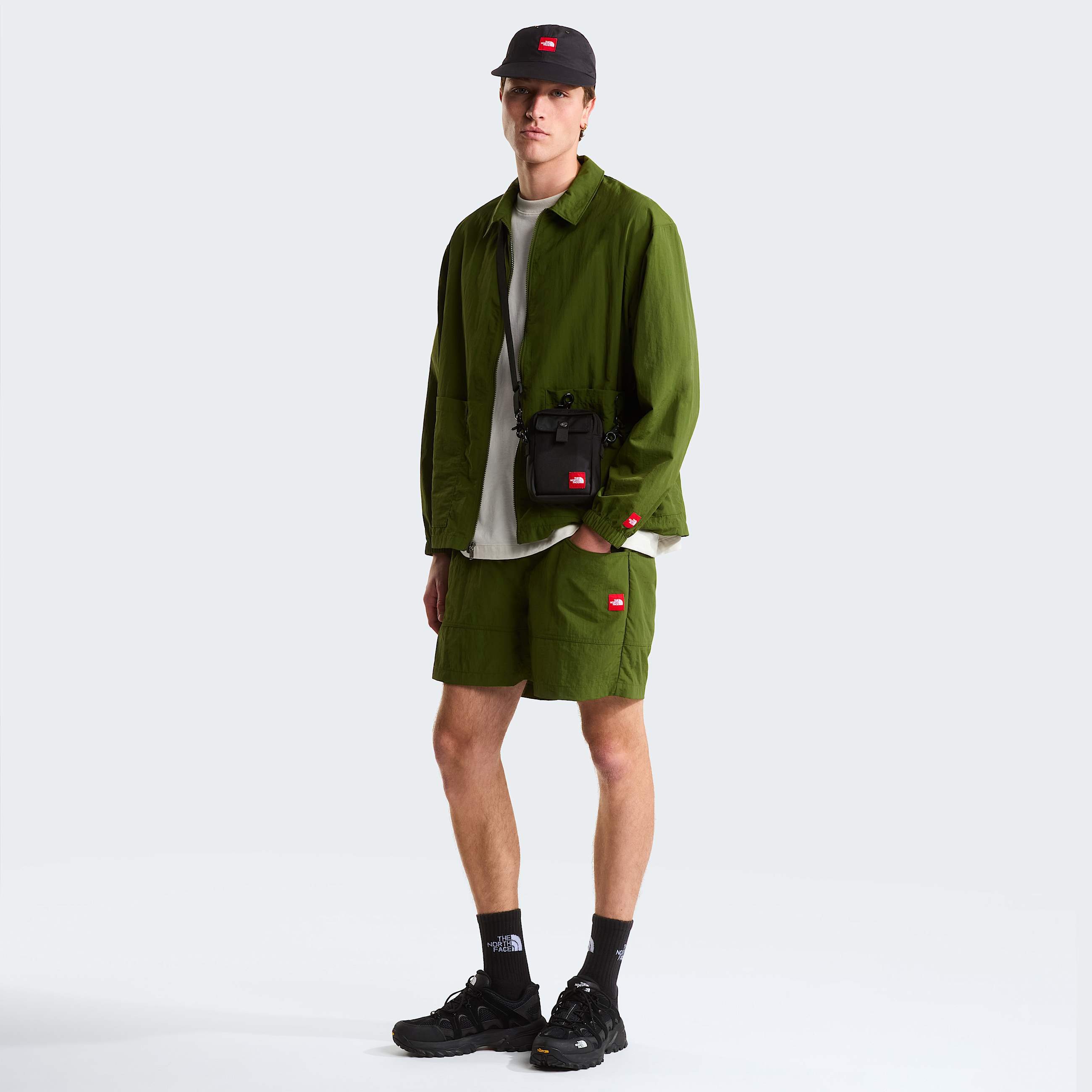 Unisex Red Box Nylon Belted Shorts TNF ALT2