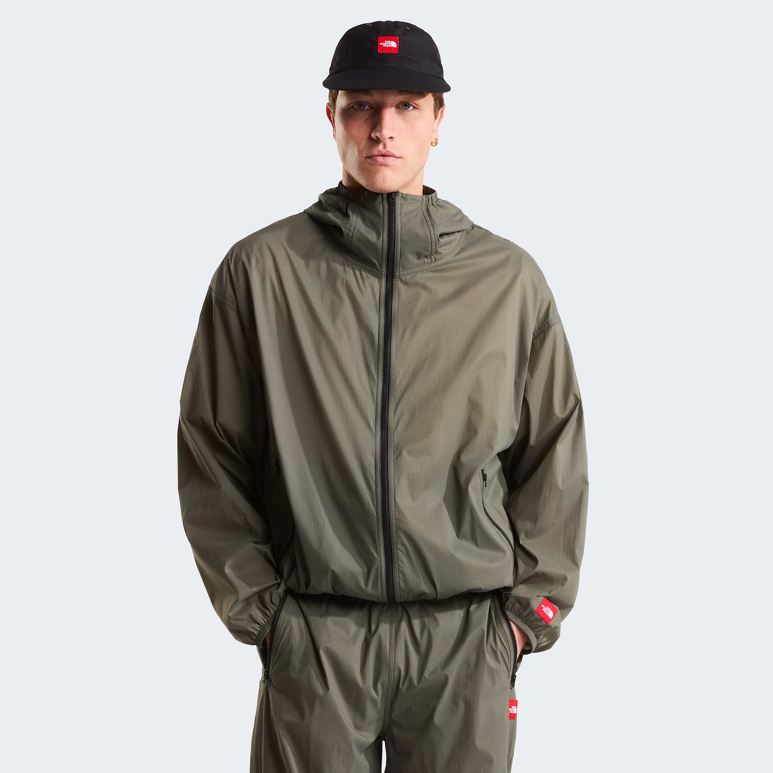 Unisex Red Box Packable Hooded Wind Jacket TNF ALT1