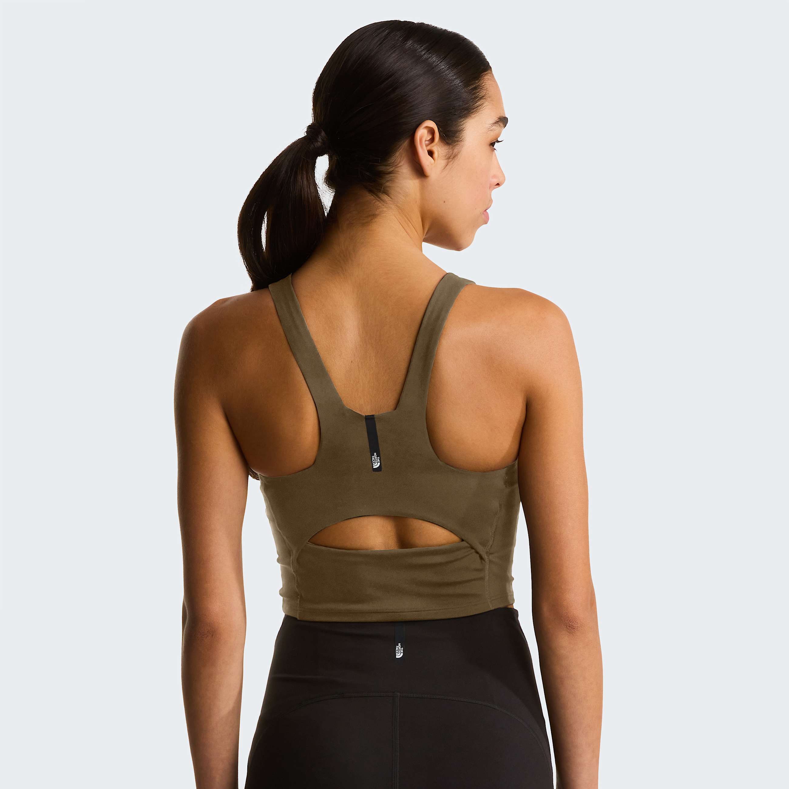 Womens Jaida Longline Bra TNF New Taupe Green HERO