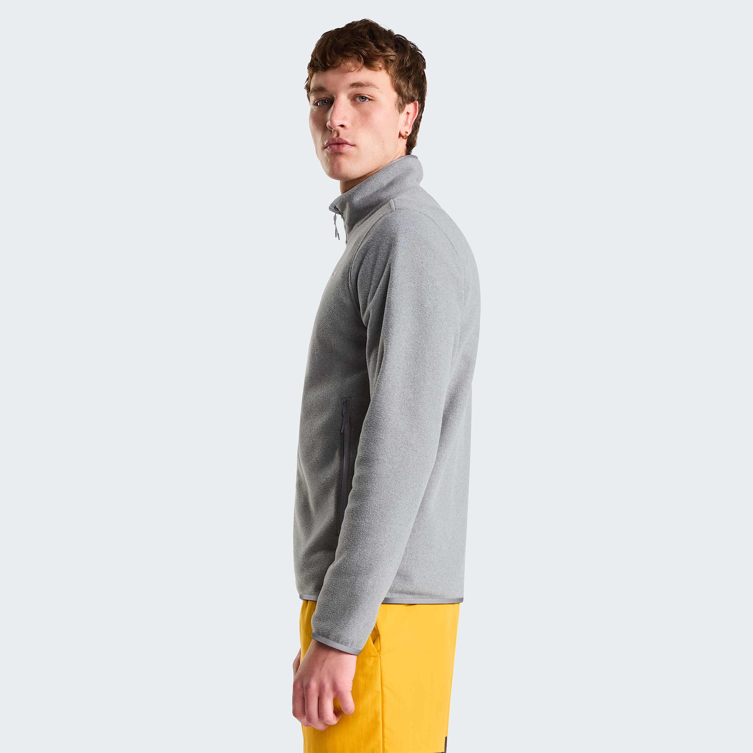 Pile Glacier con cerniera integrale da uomo TNF TNF Mid Grey Heather ALT2