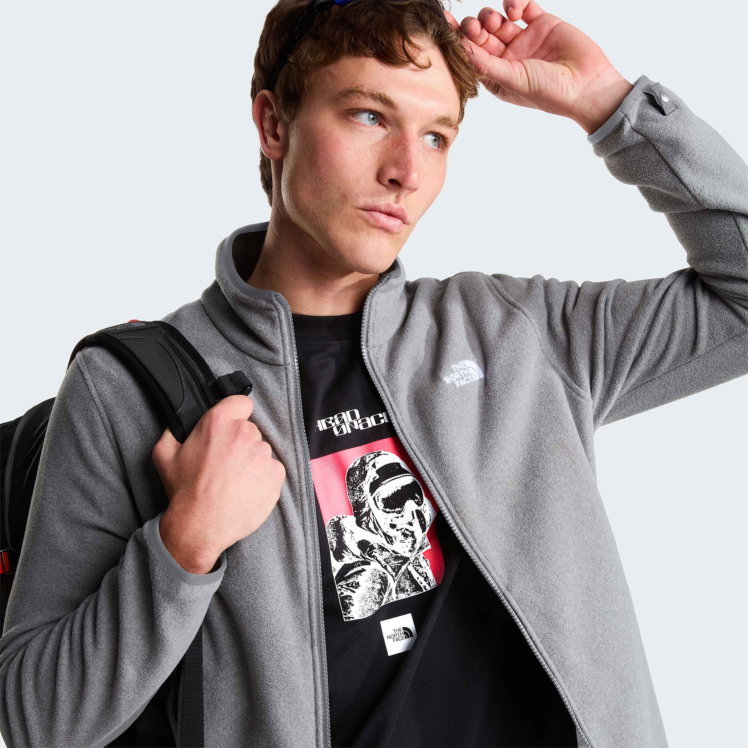 Pile Glacier con cerniera integrale da uomo TNF TNF Mid Grey Heather ALT7