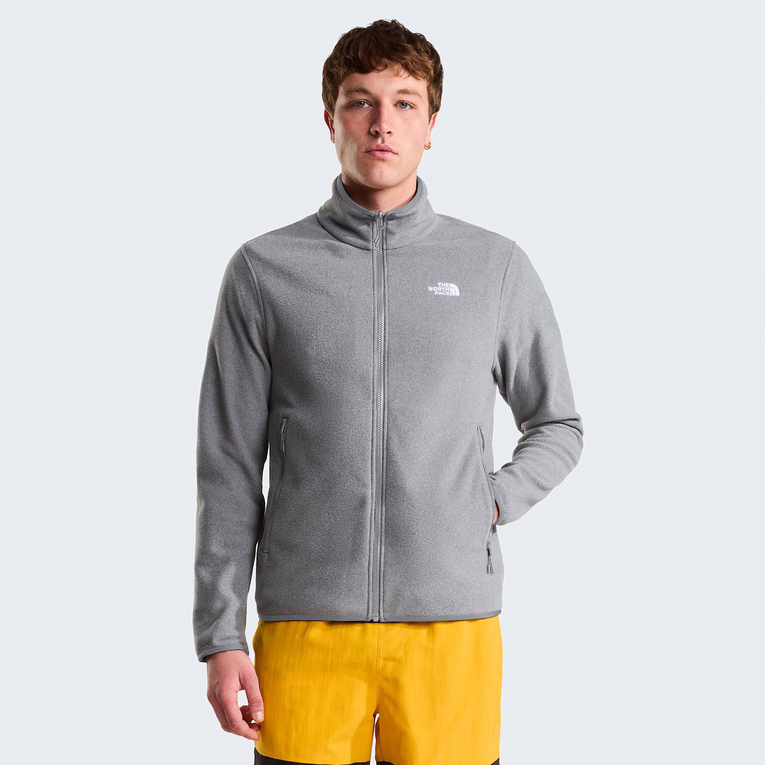 Pile Glacier con cerniera integrale da uomo TNF TNF Mid Grey Heather HERO