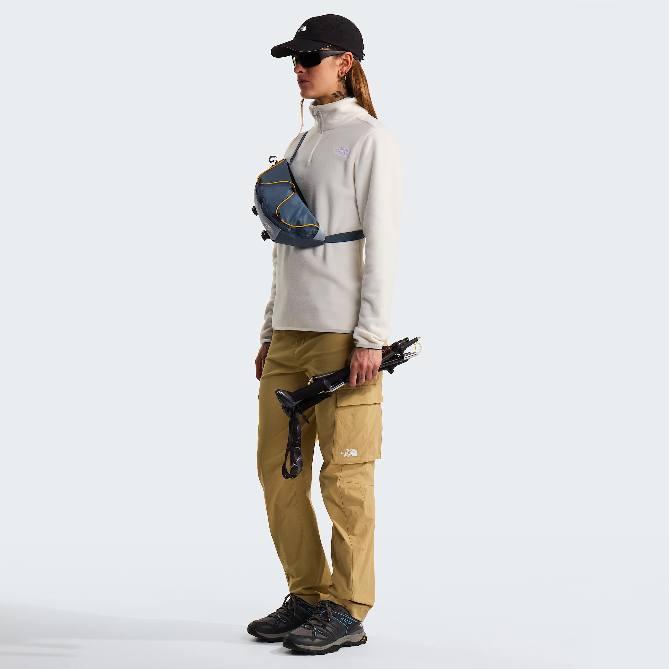 Glacierfleece met kwartrits voor dames TNF White Dune ALT1