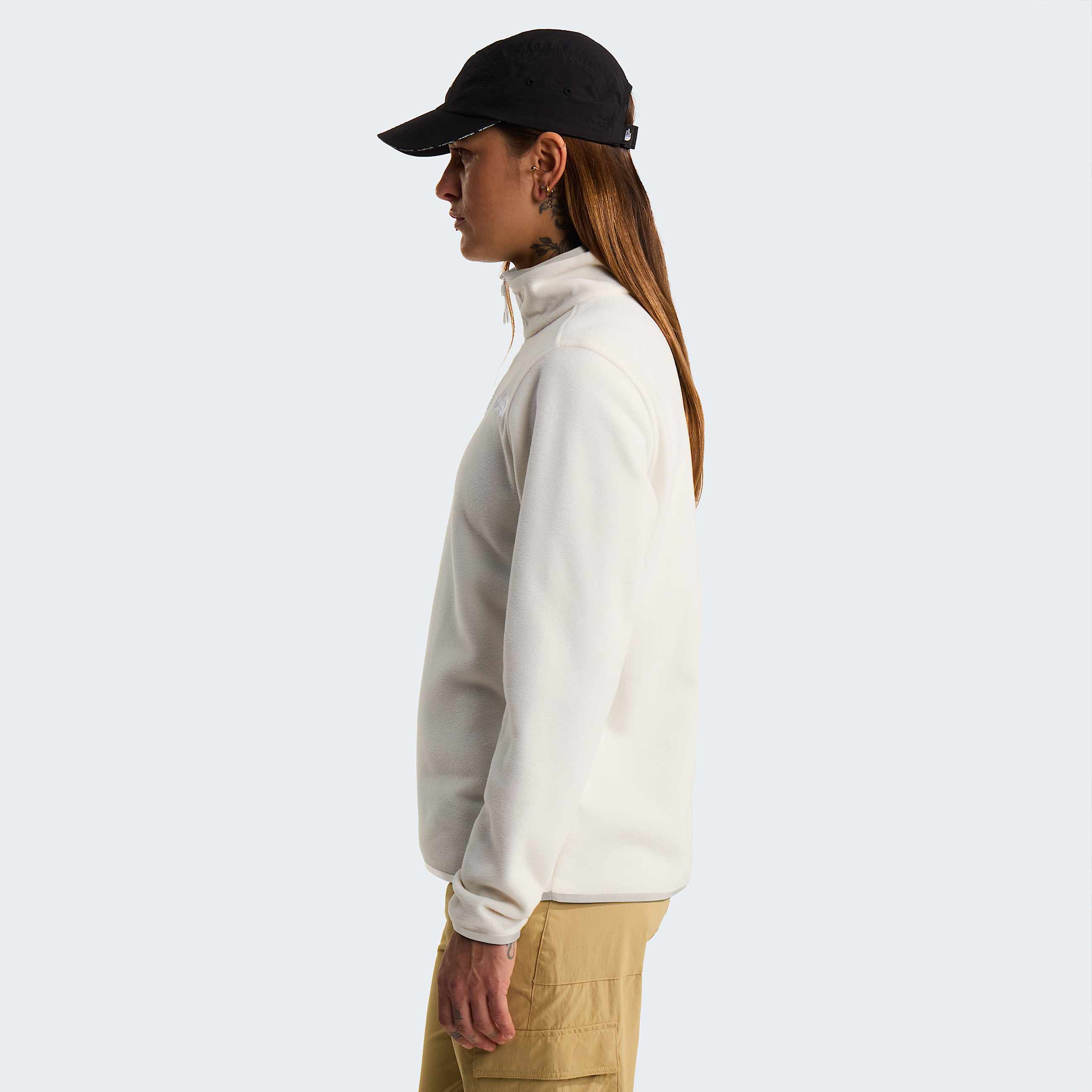 Glacierfleece met kwartrits voor dames TNF White Dune ALT2