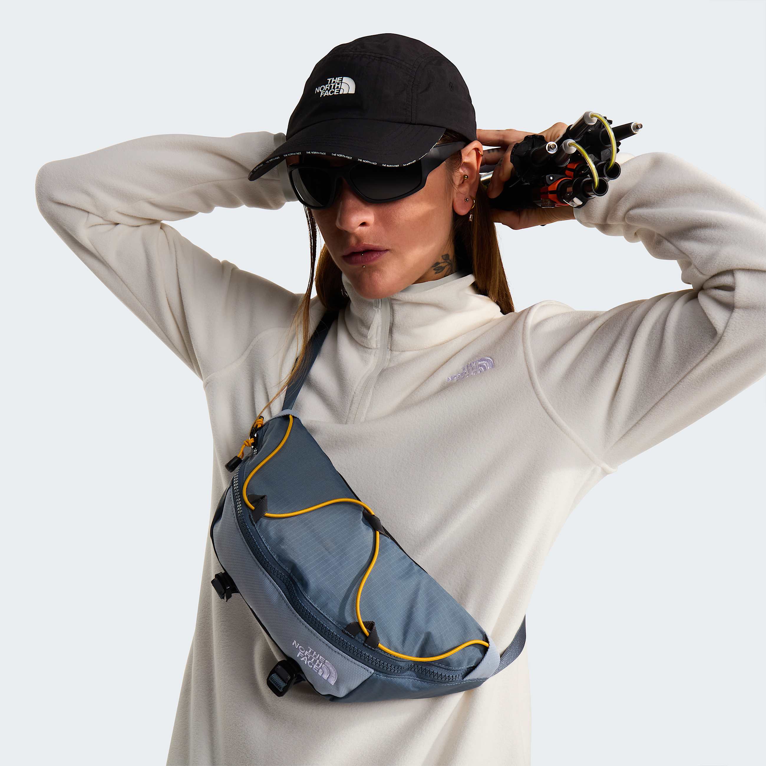 Glacierfleece met kwartrits voor dames TNF White Dune ALT5