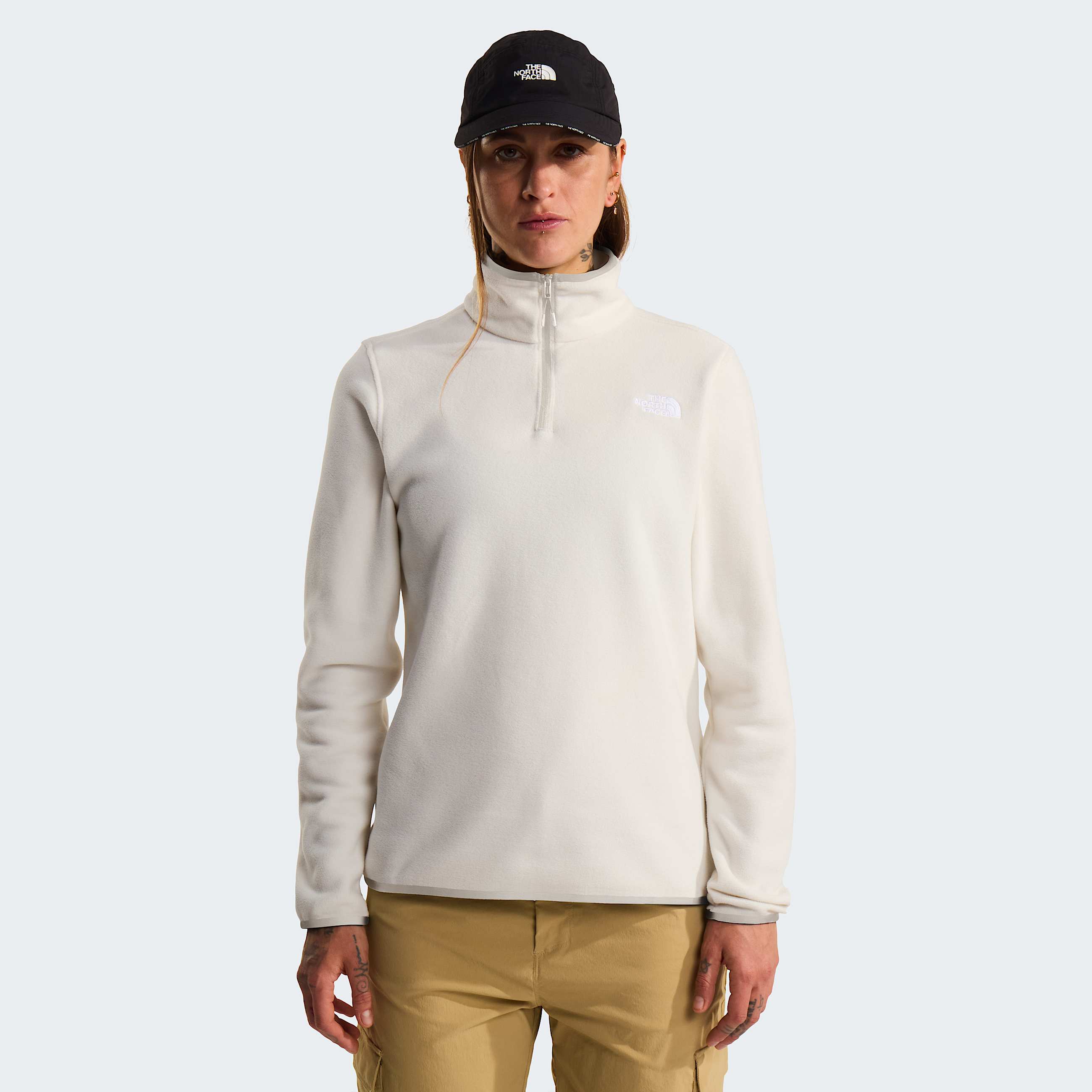 Glacierfleece met kwartrits voor dames TNF White Dune HERO