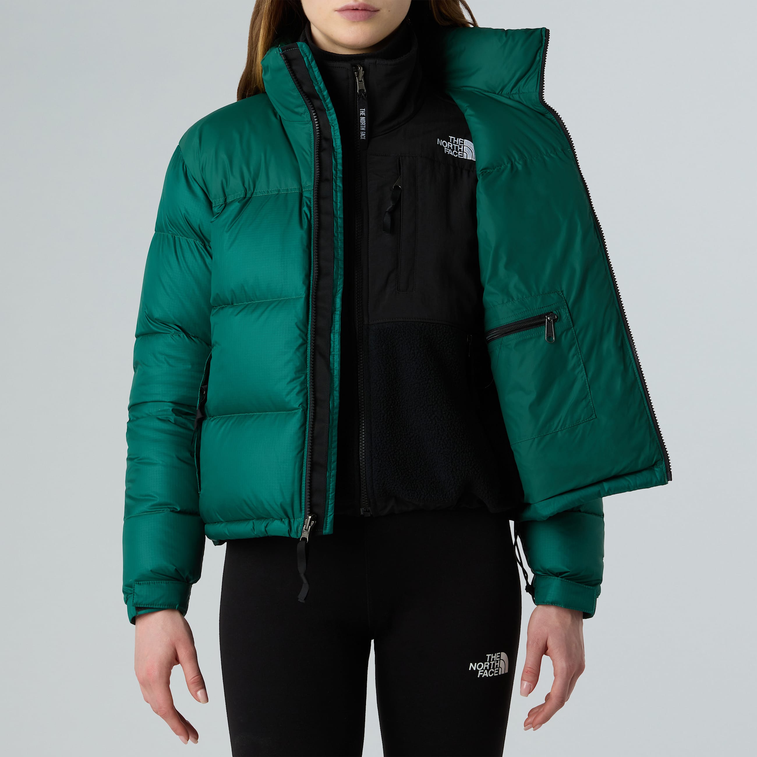 1996 Retro Nuptse Jacke fr Damen TNF Hunter Green ALT10