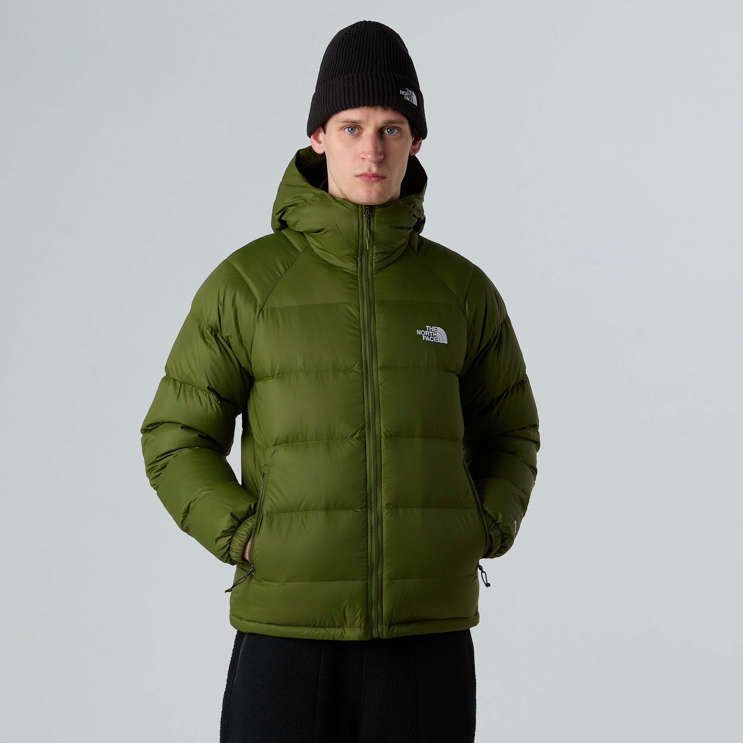 Mens Hydrenalite Hooded Down Jacket TNF Woodland Green ALT4