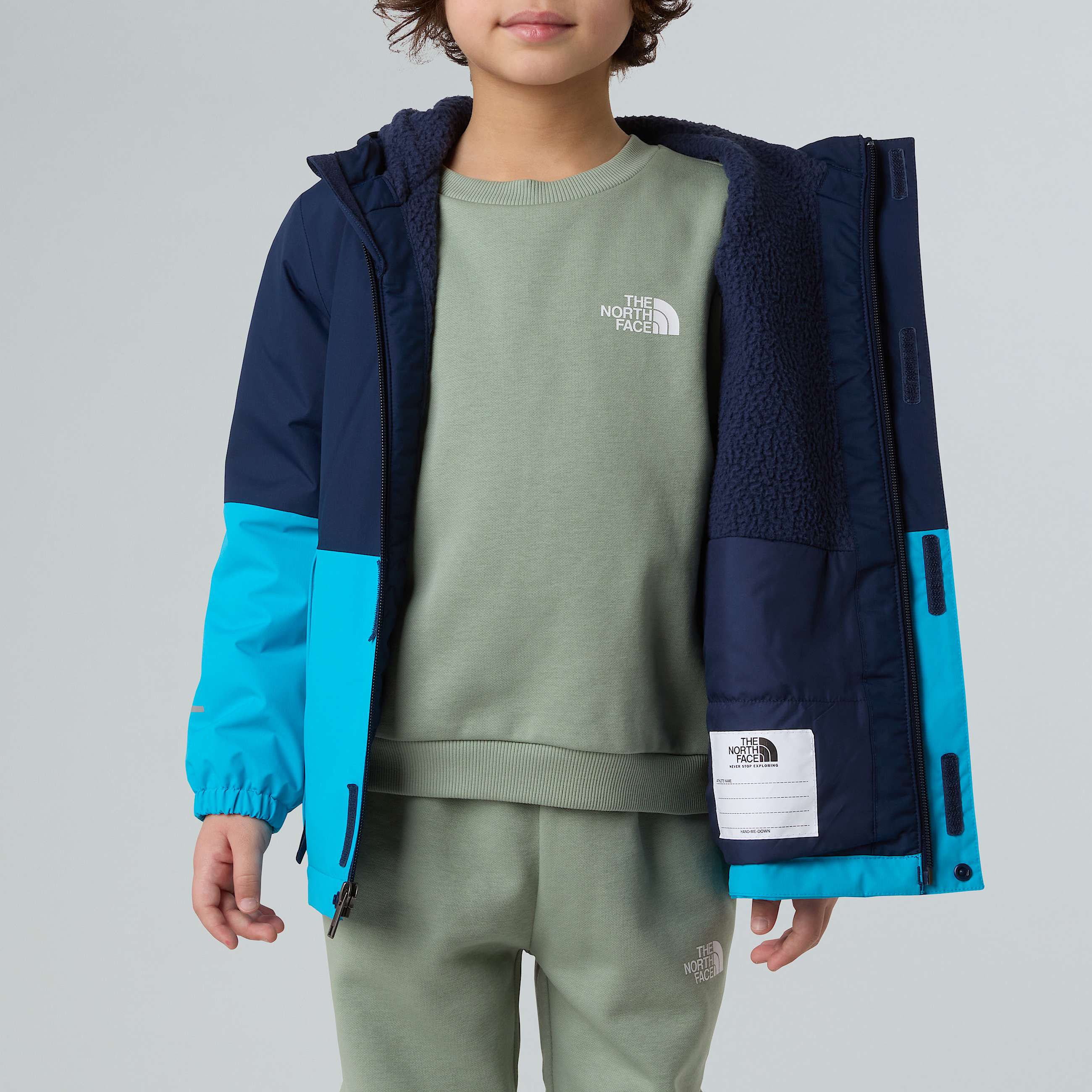 Antora warme Regenjacke fr Kinder TNF Summit NavyMeridian Blue ALT13