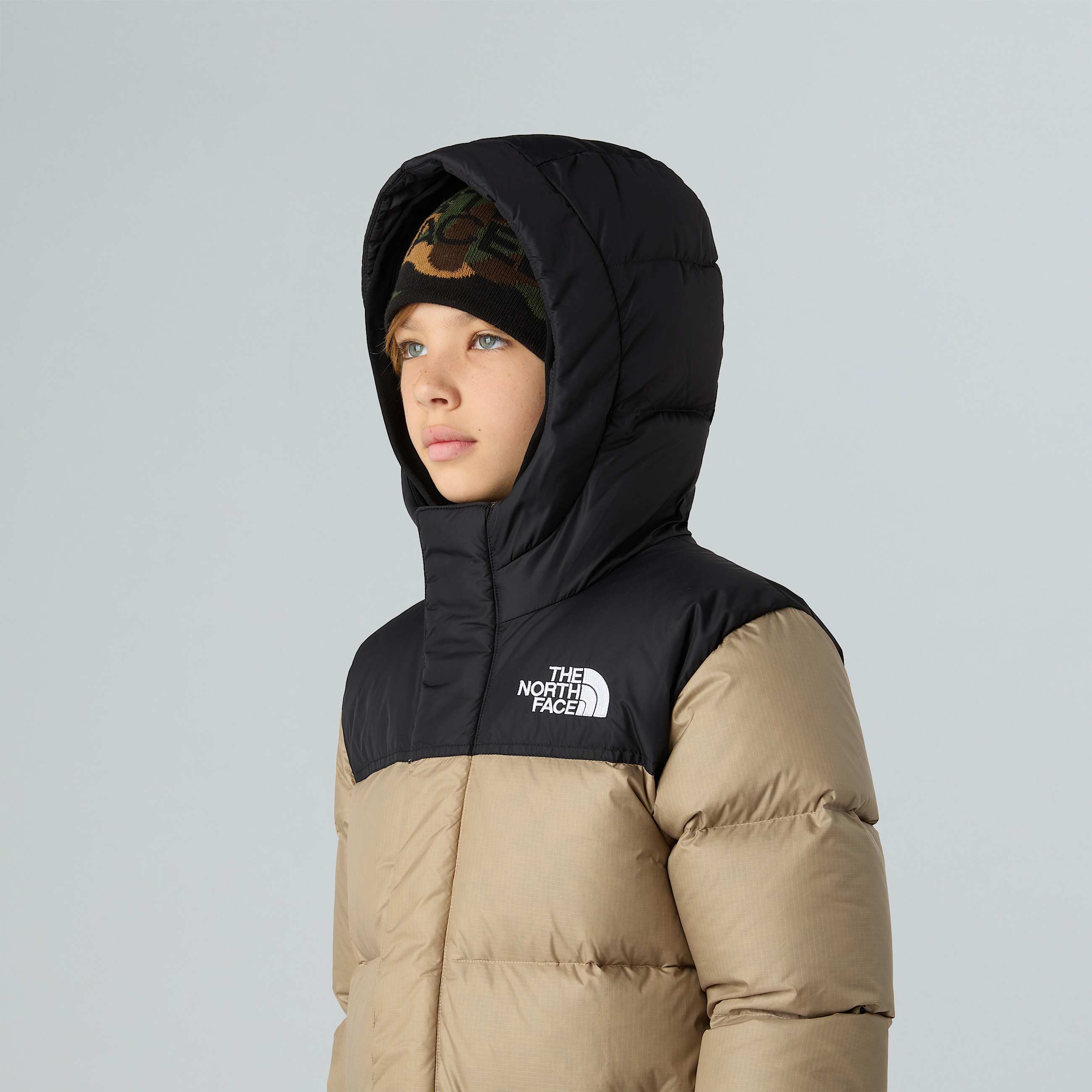 Nuptse Long Parka fr Jugendliche TNF Mushroom Grey ALT8