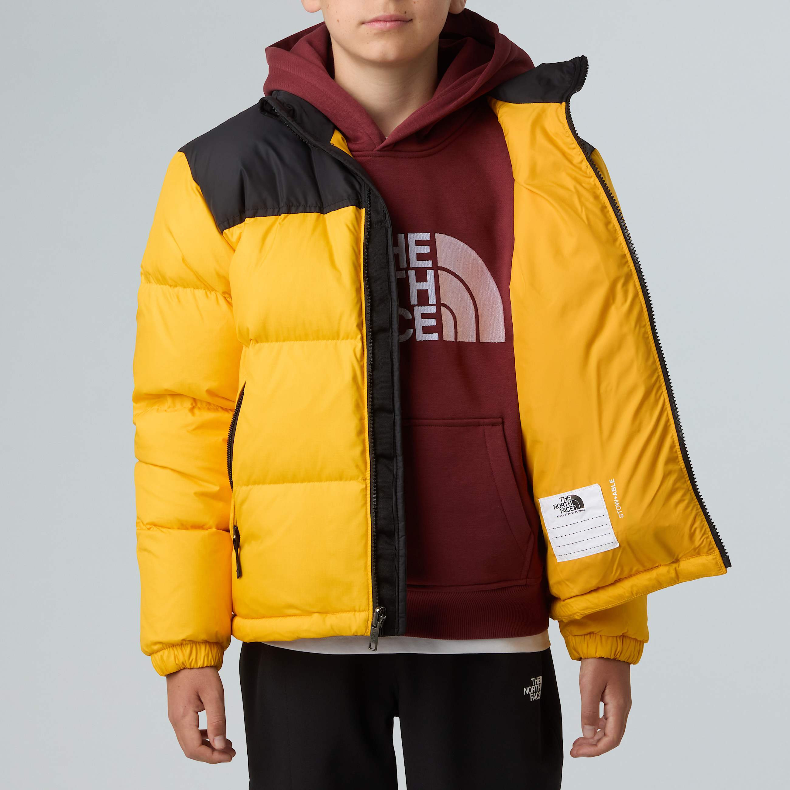 1996 Retro Nuptse Jacket Teen TNF Summit GoldRecycled Down ALT10