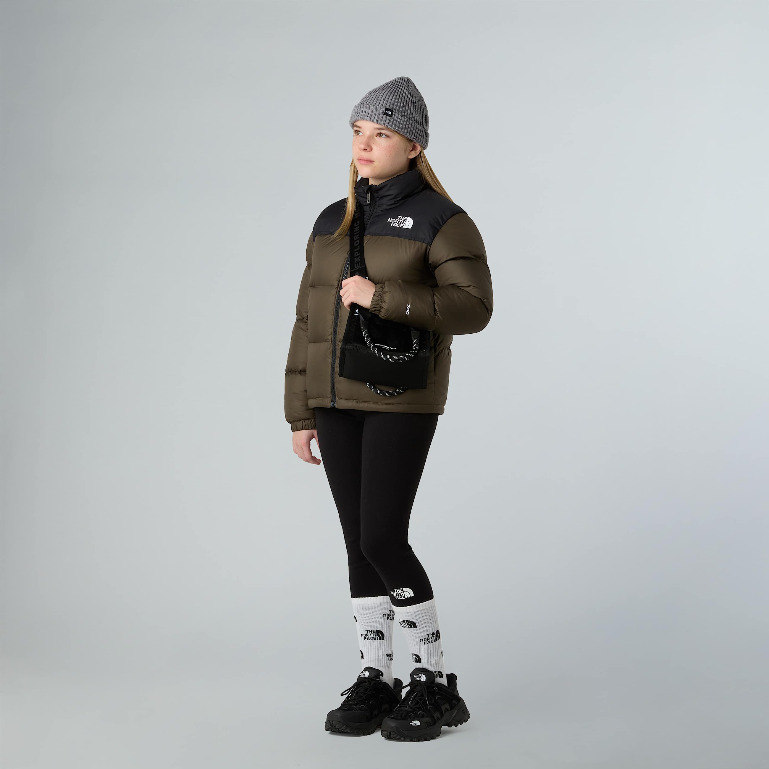 Teens 1996 Retro Nuptse Jacket TNF New Taupe Green ALT12