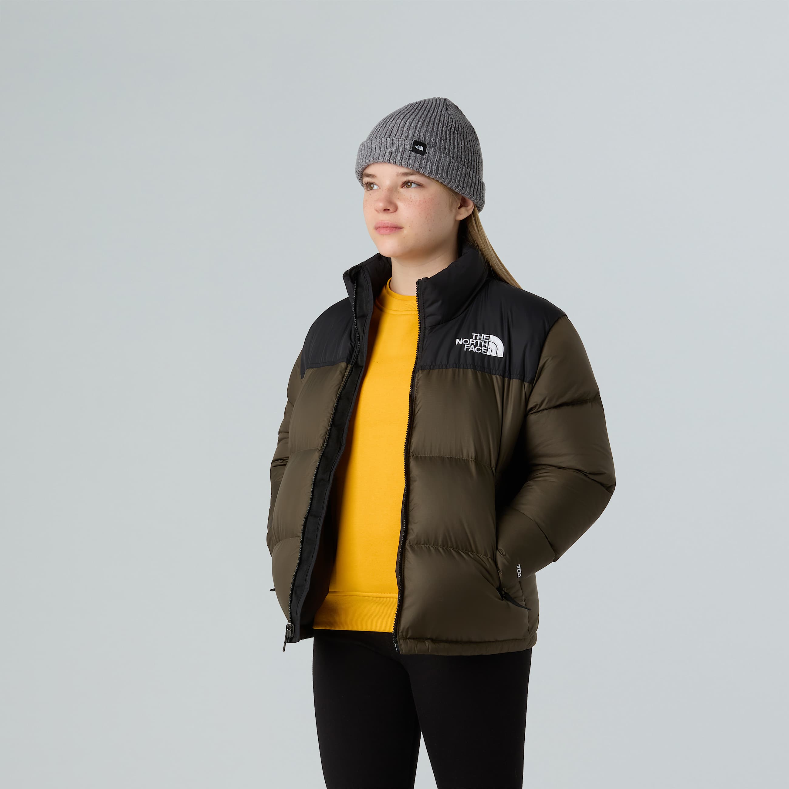 Teens 1996 Retro Nuptse Jacket TNF New Taupe Green ALT14