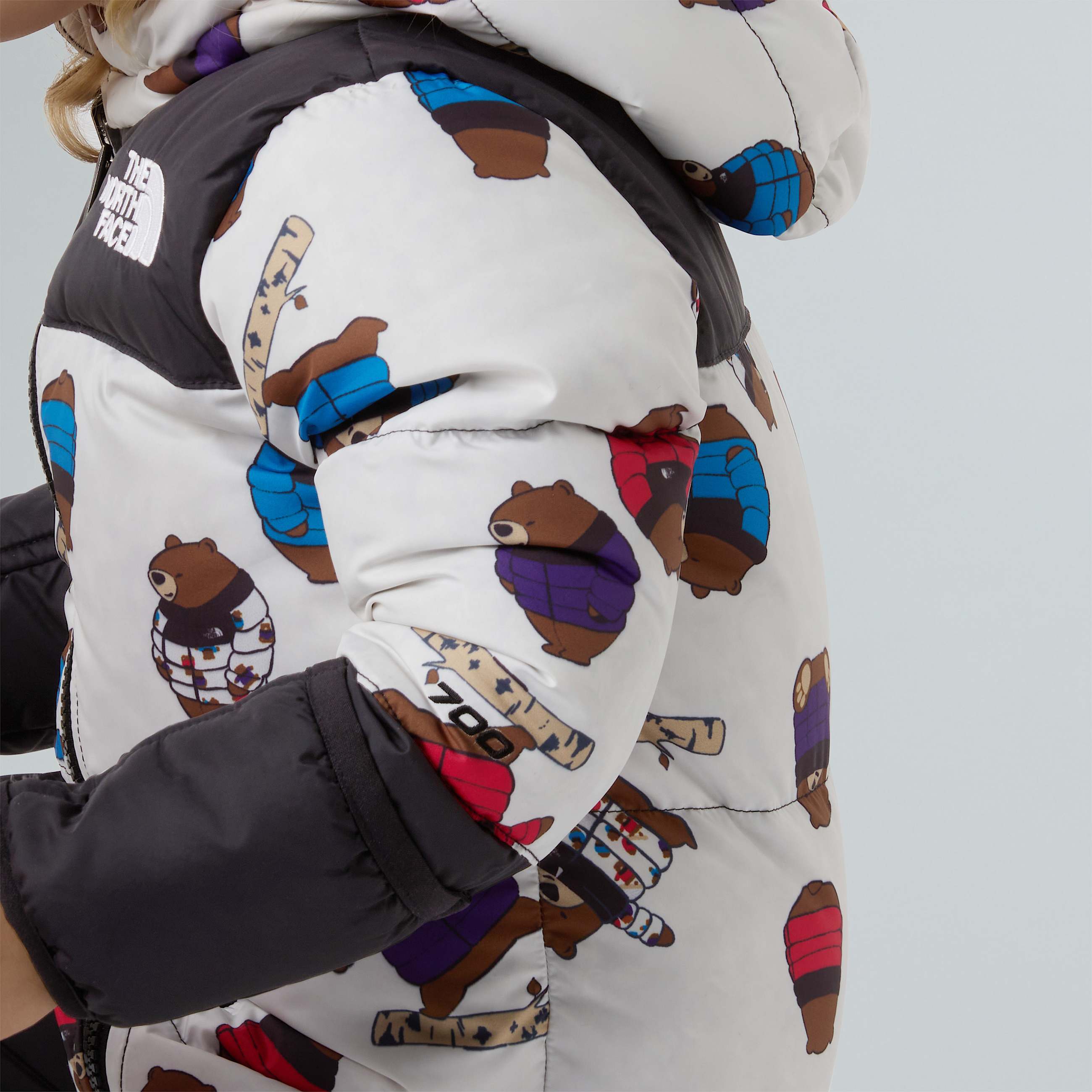 1996 Retro Nuptse Einteiler mit Aufdruck fr Babys TNF ALT13