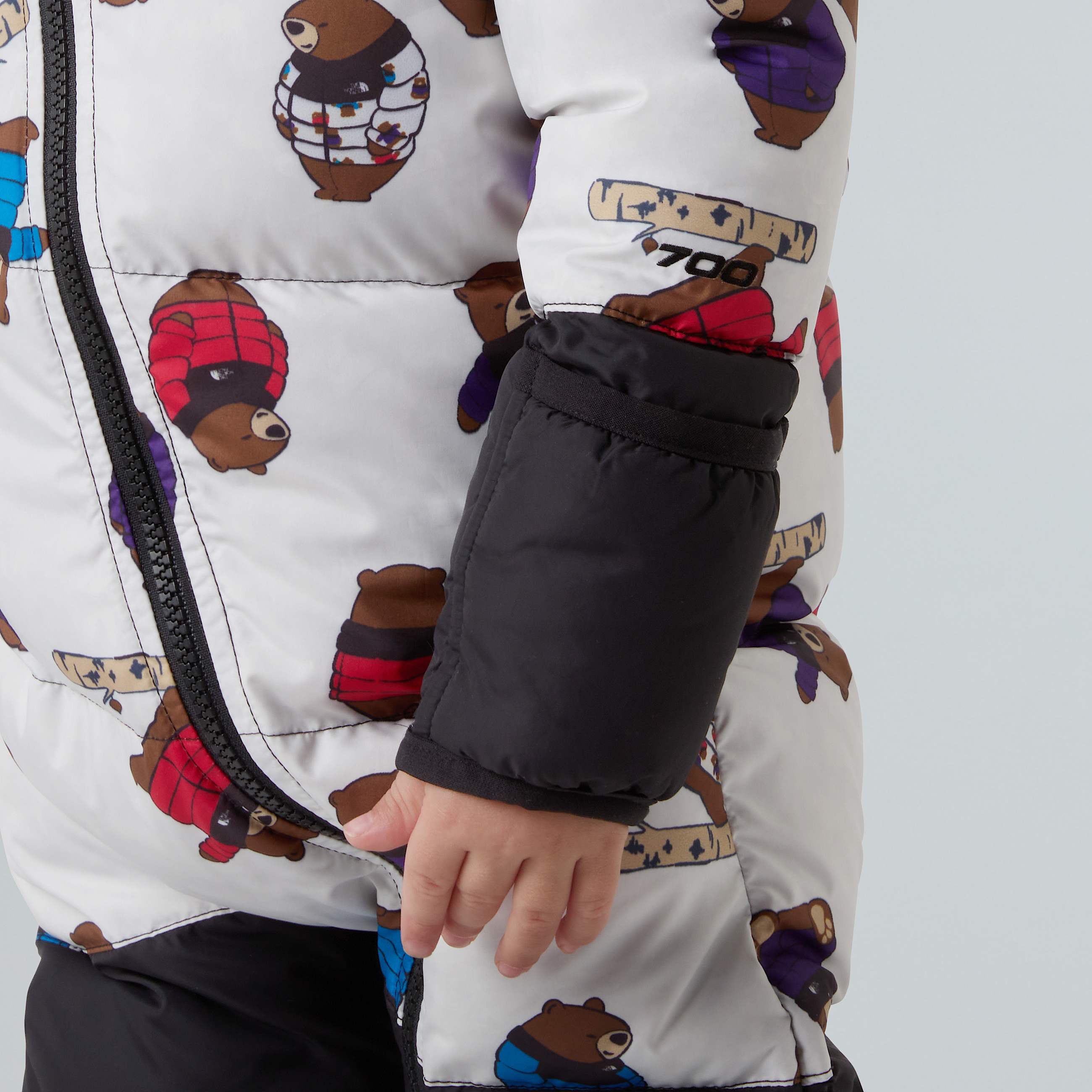 1996 Retro Nuptse Einteiler mit Aufdruck fr Babys TNF ALT7
