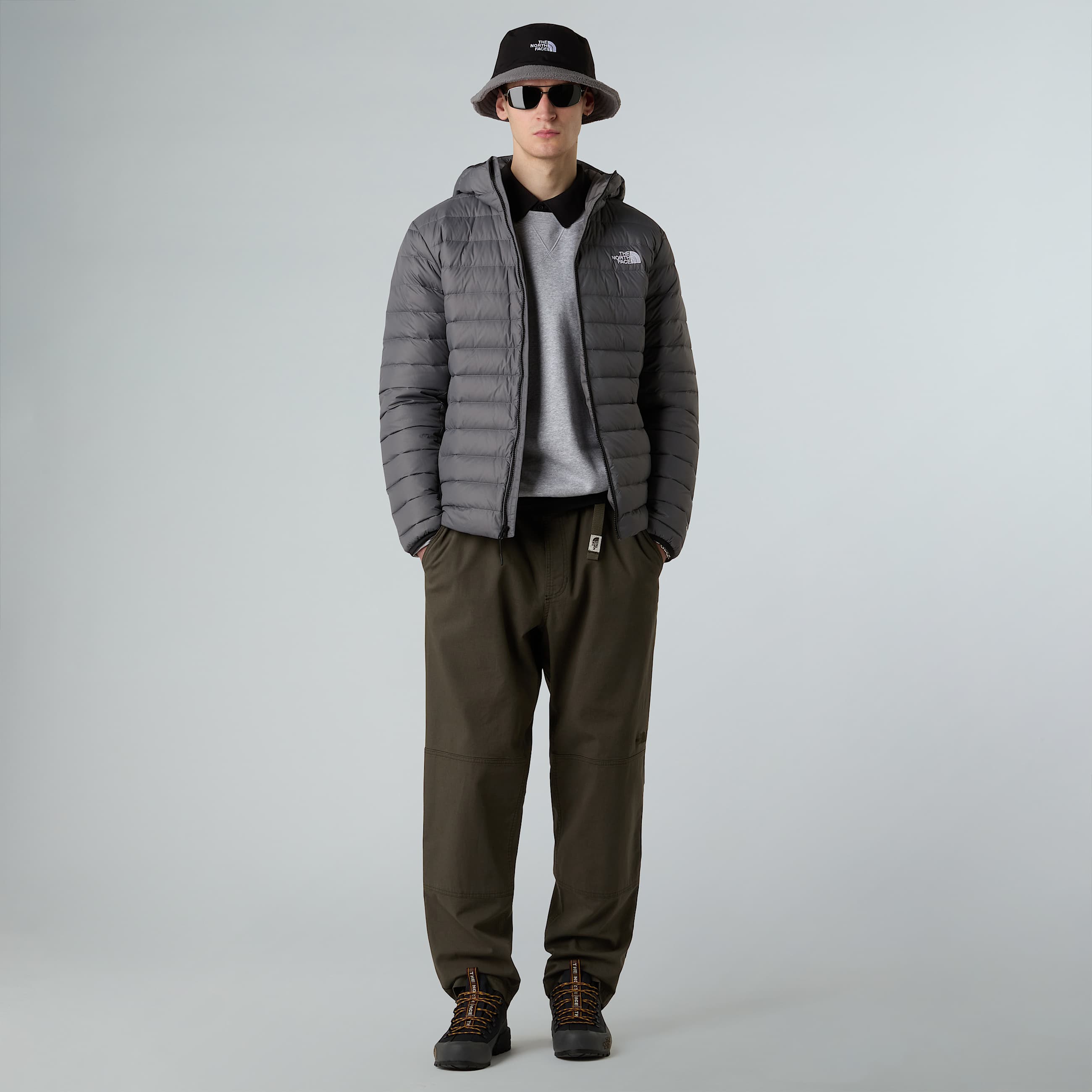 Mens Classic Down Hooded Jacket TNF ALT5