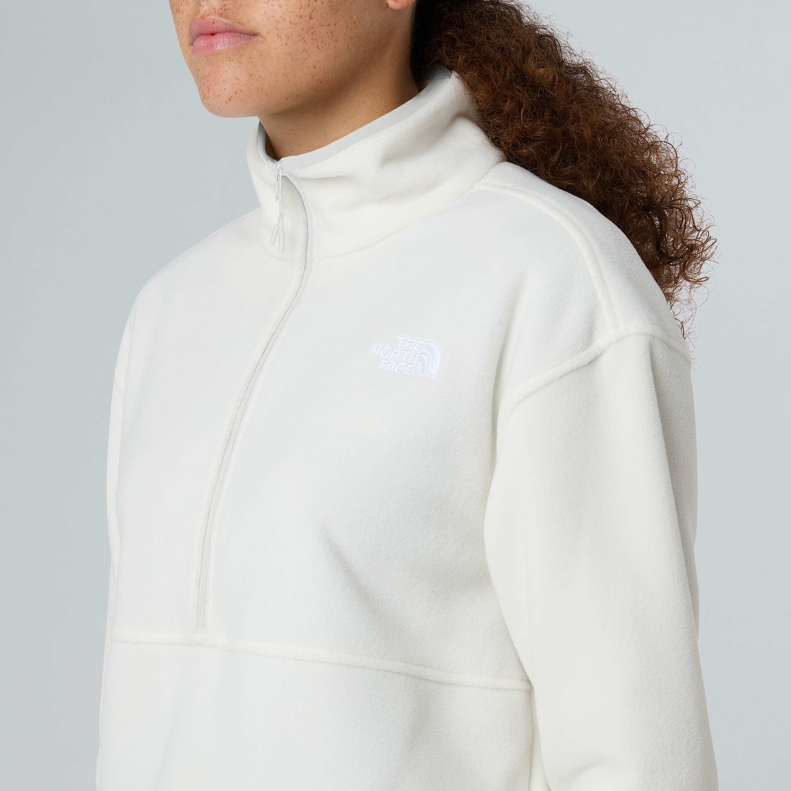 Kort Glacier fleece med halv lynls til damer TNF White Dune ALT7