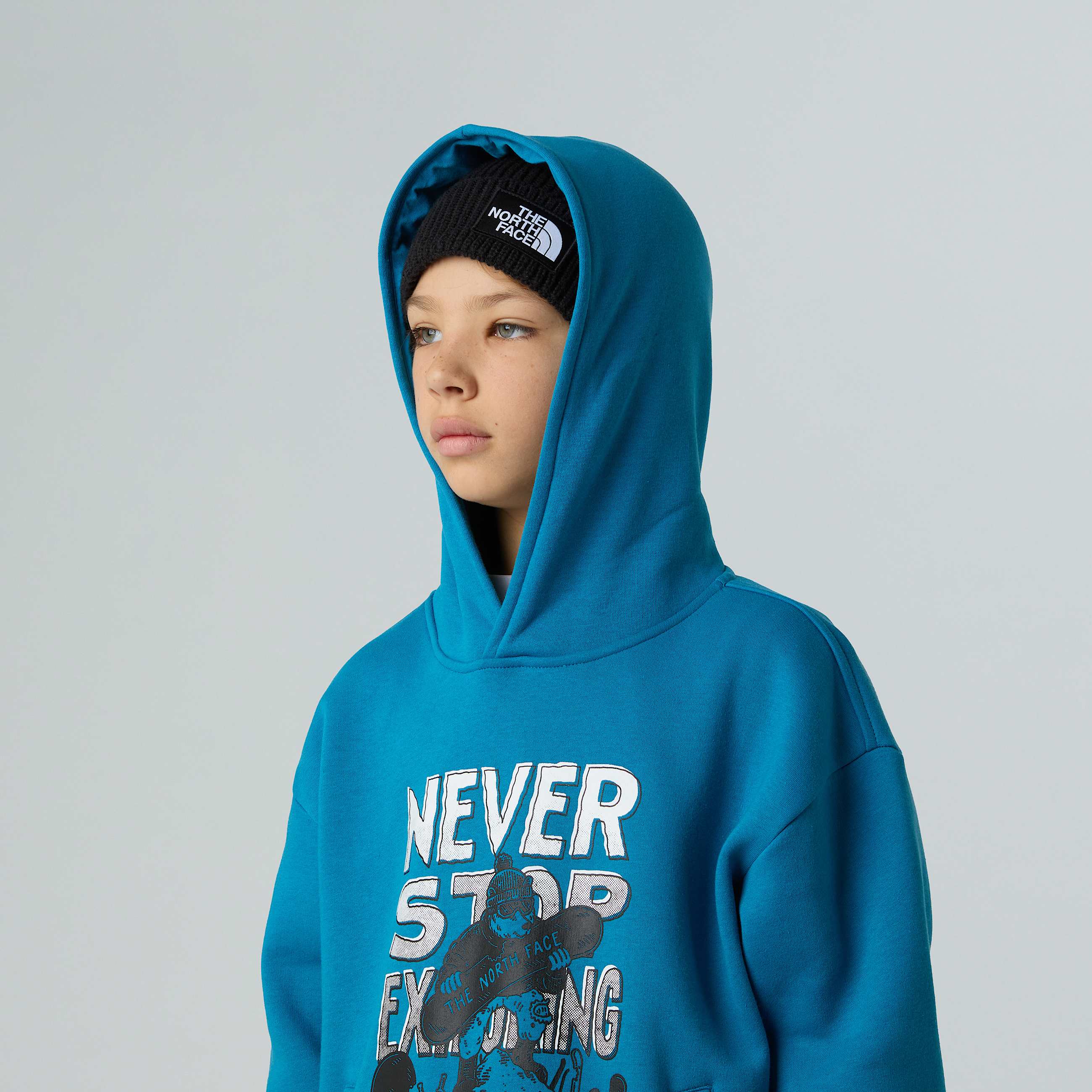 Boys Sports Oversized Graphic Hoodie TNF Dusk Blue ALT7