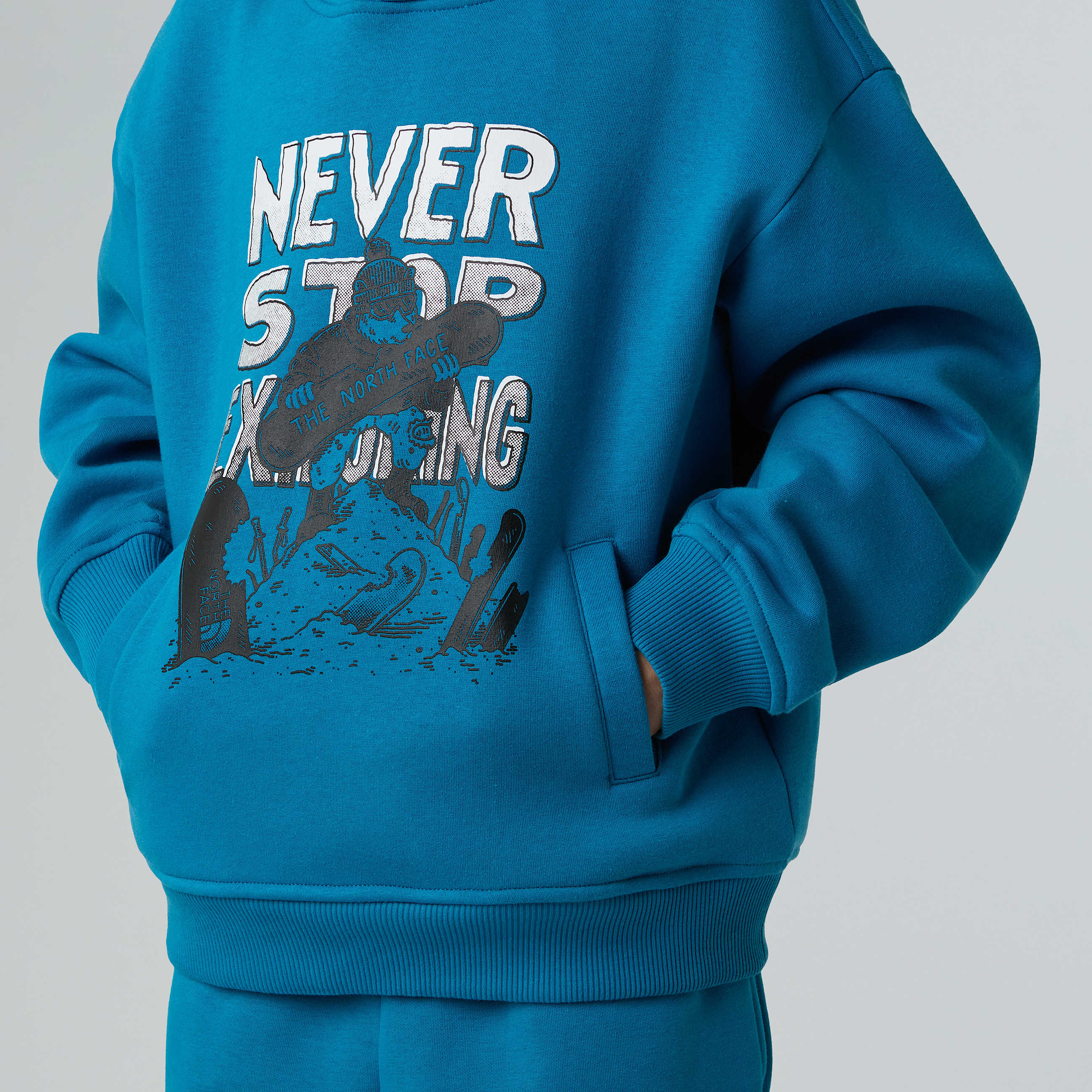 Boys Sports Oversized Graphic Hoodie TNF Dusk Blue ALT8