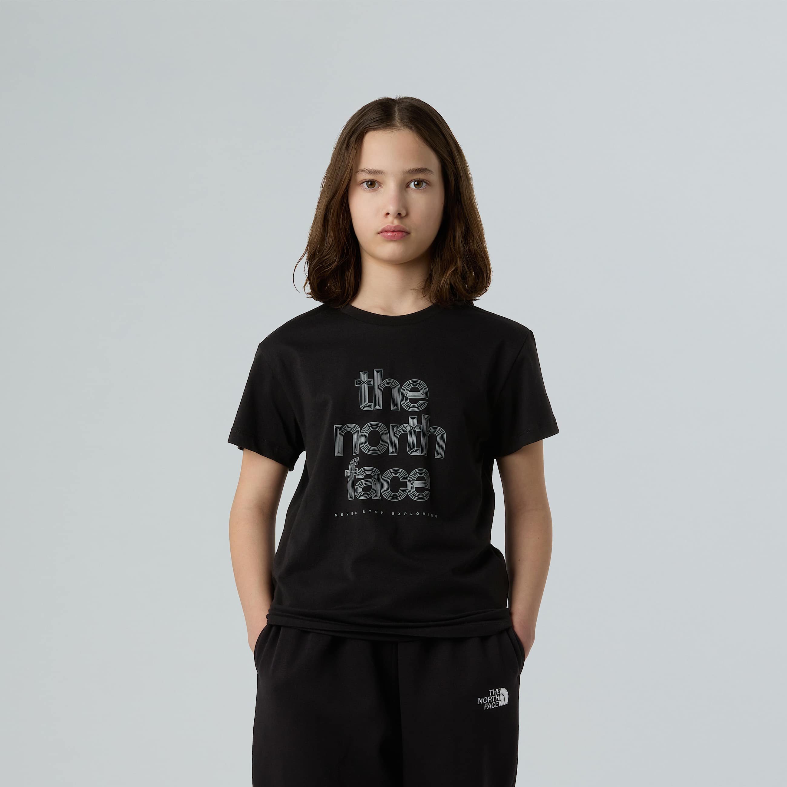Reflective Logo Relaxed TShirt Girl TNF TNF Black ALT4
