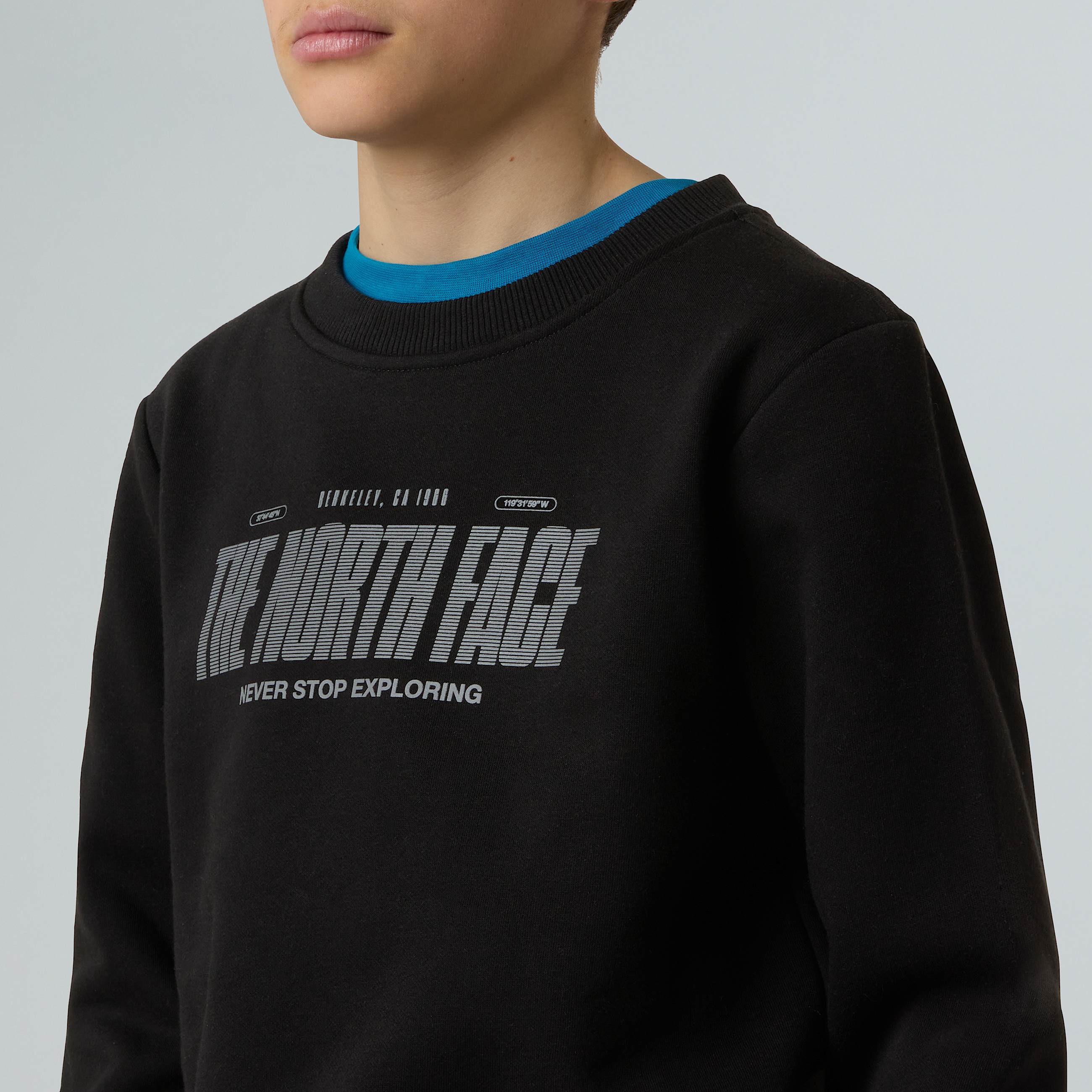 Felpa Reflective Logo Relaxed da ragazzo TNF TNF Black ALT7