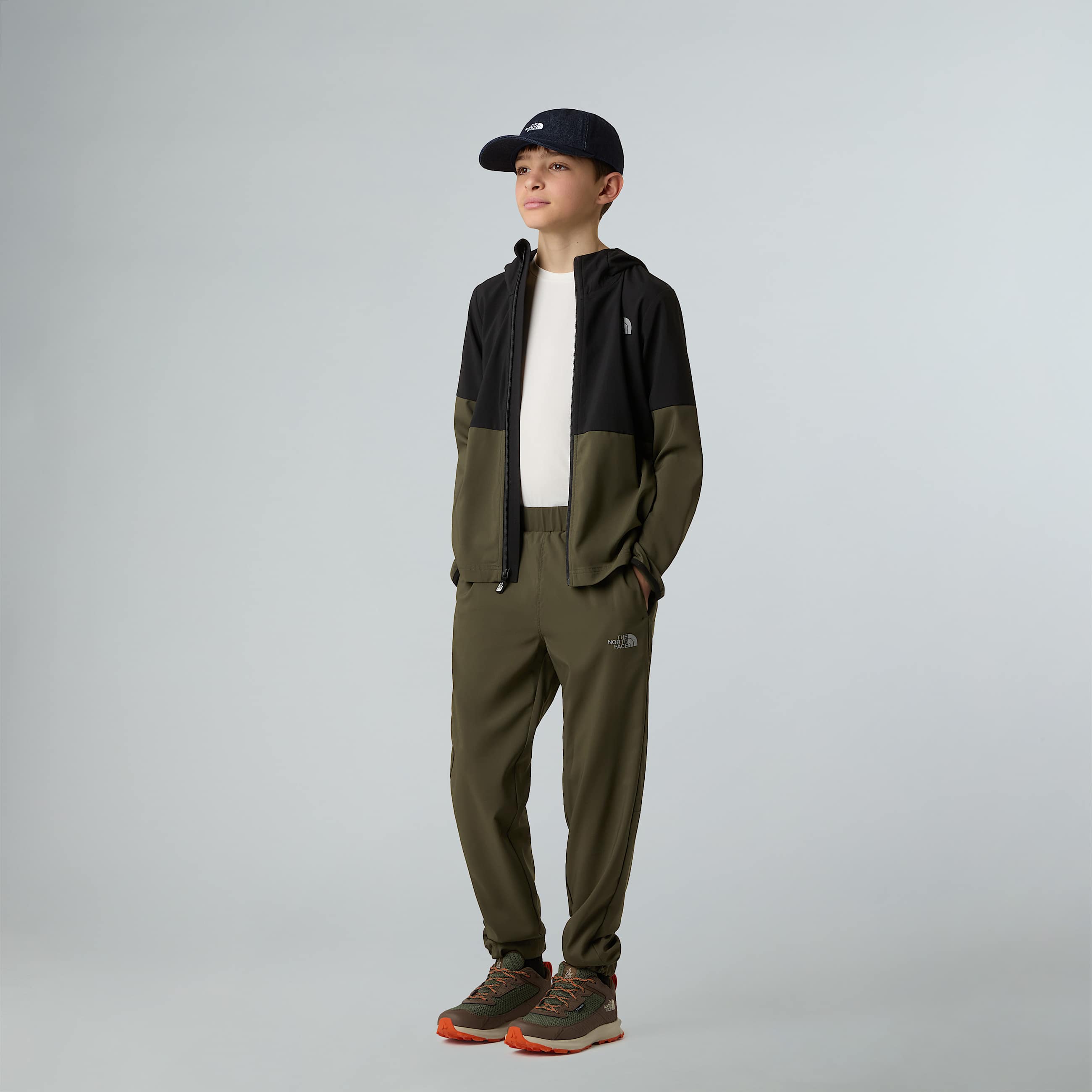 On The Trail Kapuzenjacke mit durchgehendem RV fr Jungen TNF TNF BlackNew Taupe Green ALT5