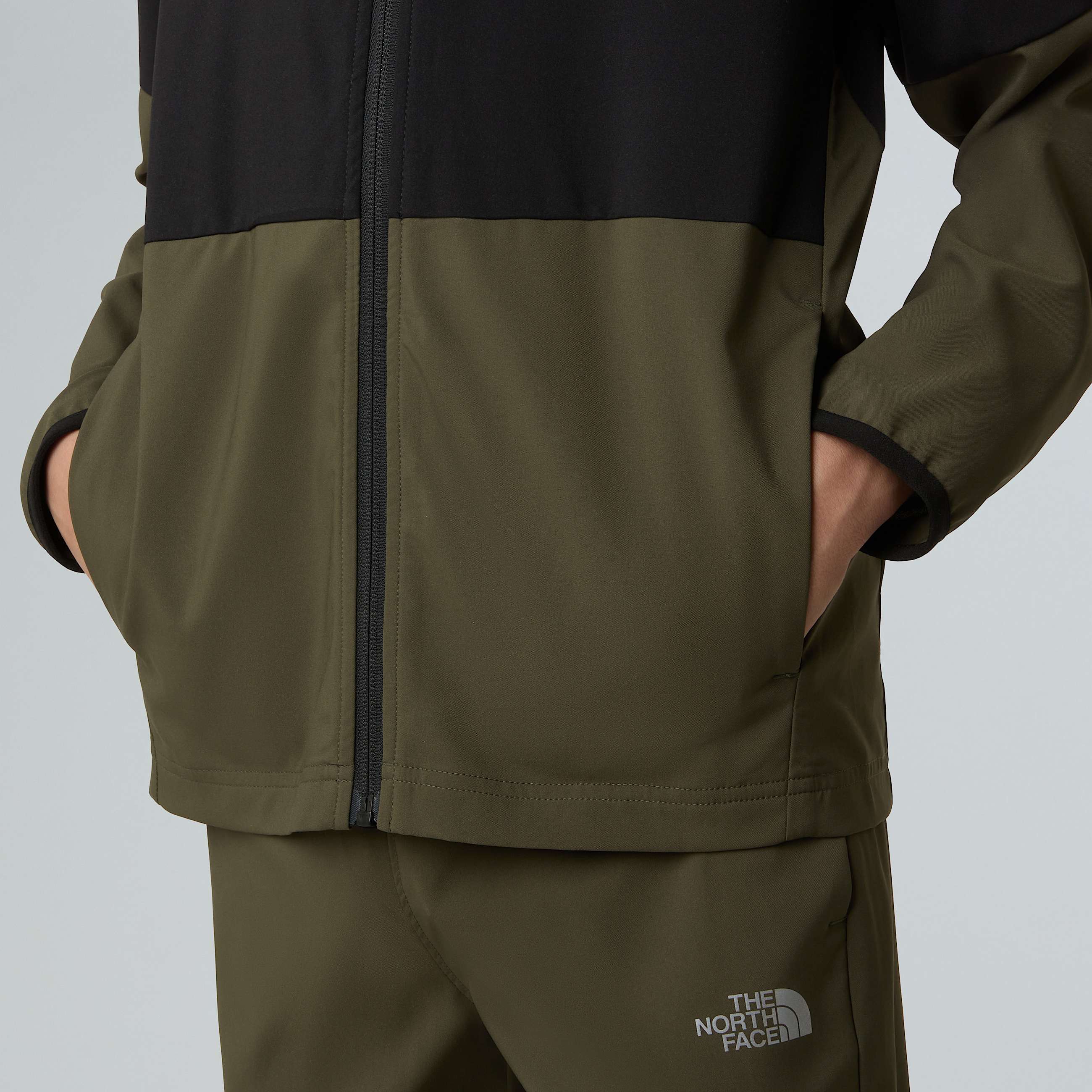 On The Trail Kapuzenjacke mit durchgehendem RV fr Jungen TNF TNF BlackNew Taupe Green ALT8