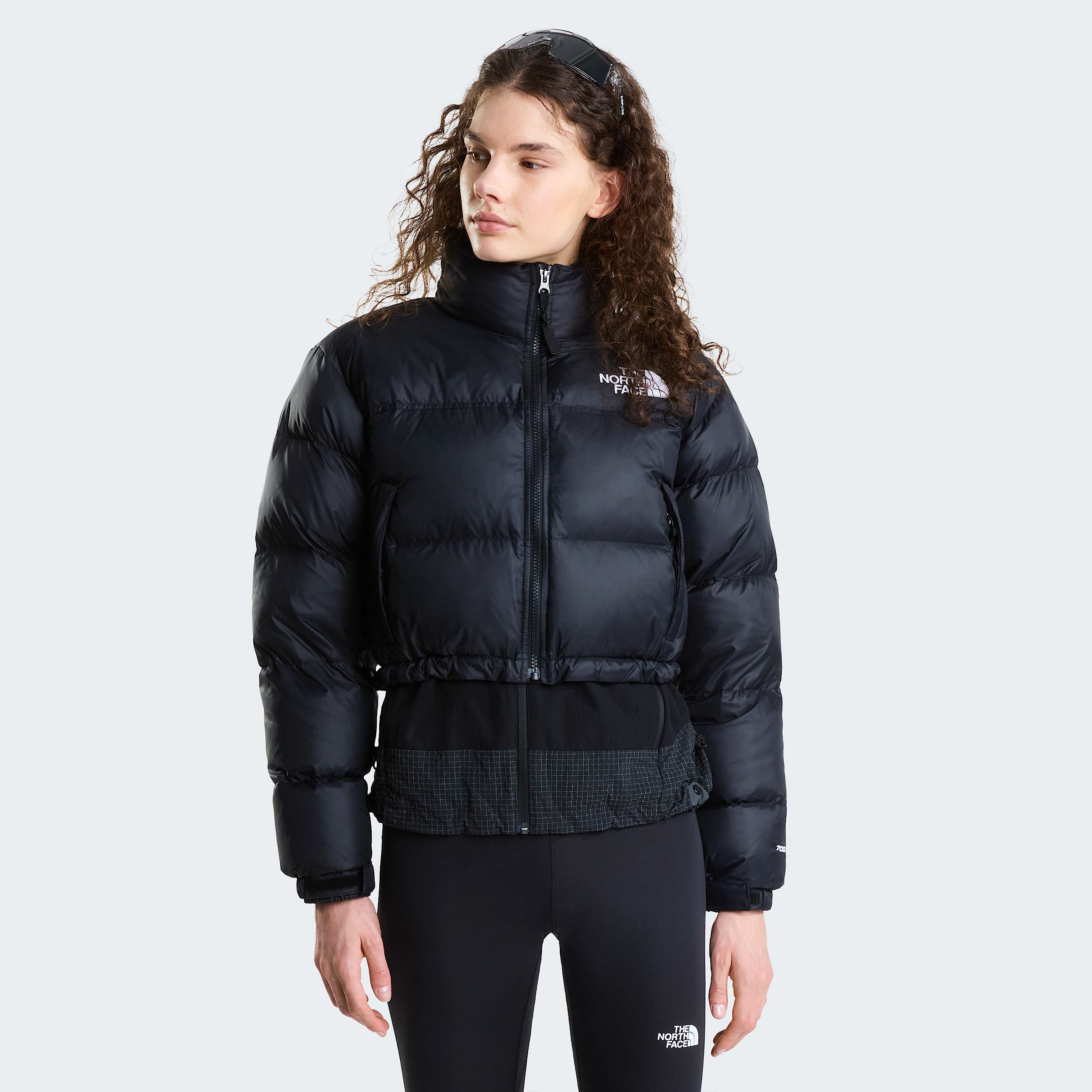 Nuptse kurze Jacke fr Damen TNF TNF BlackTNF BlackRecycled Down HERO
