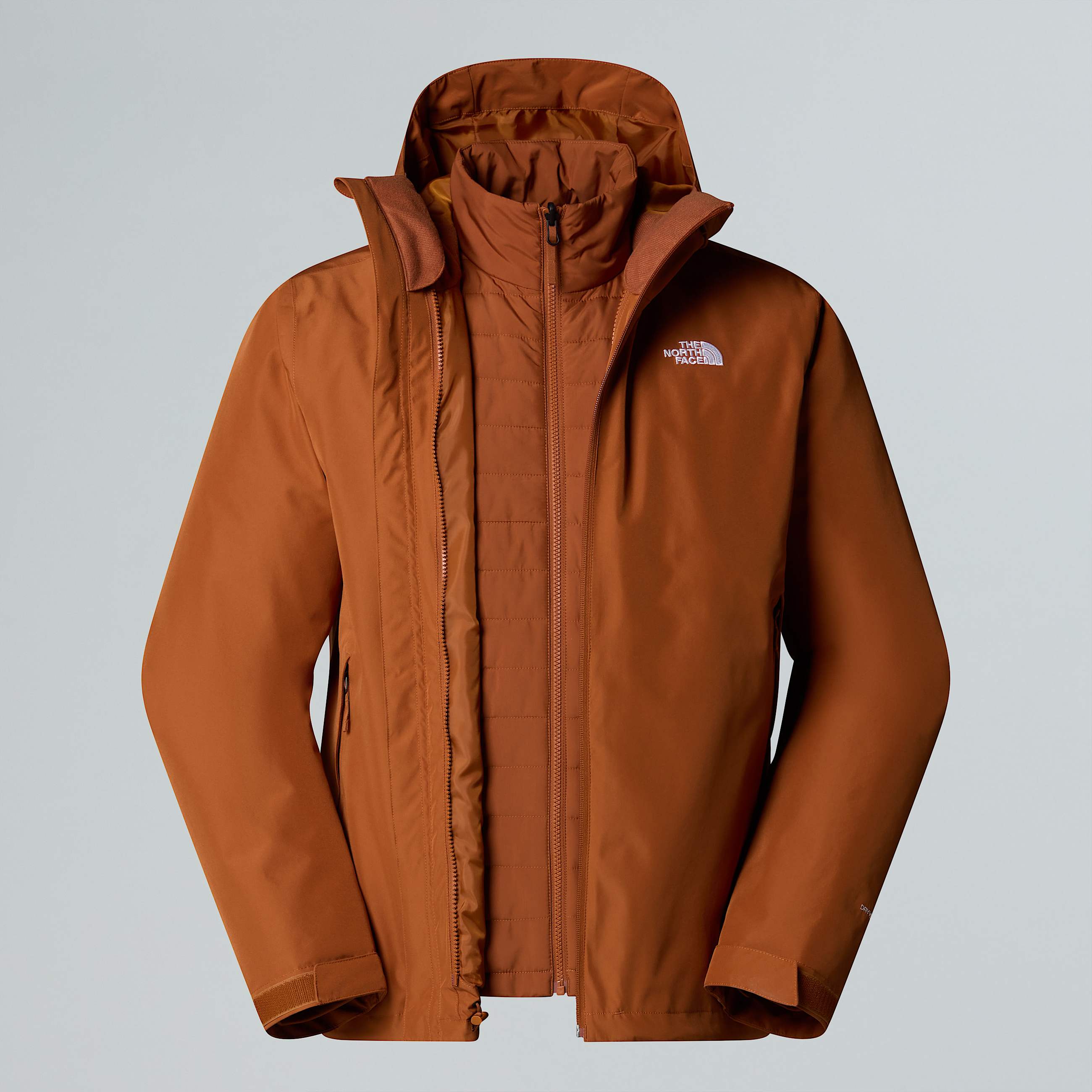 Mens Carto Mono Triclimate 3in1 Hooded Jacket TNF Burnt Umber HERO