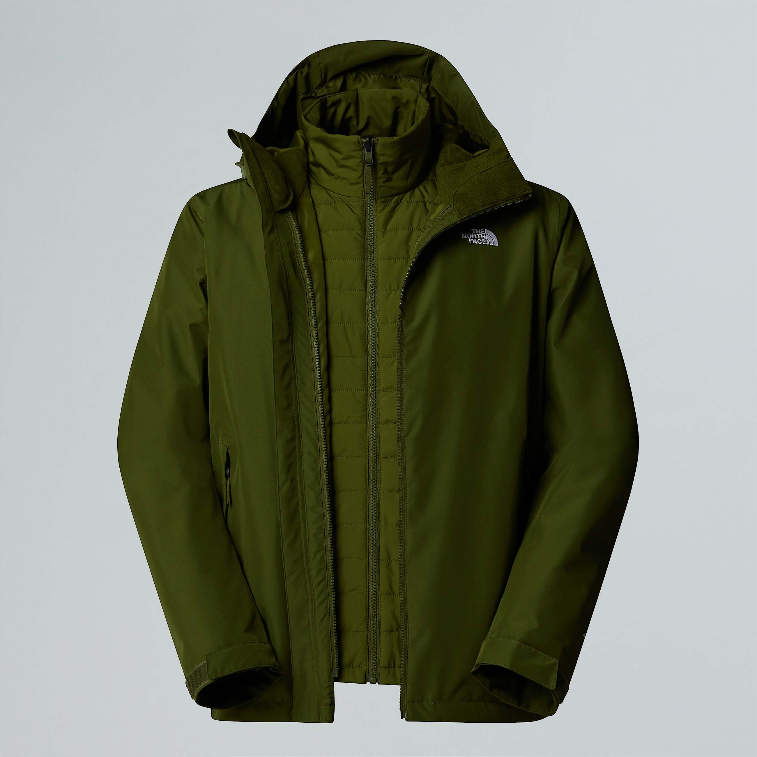 Mens Carto Mono Triclimate 3in1 Hooded Jacket TNF Woodland Green HERO