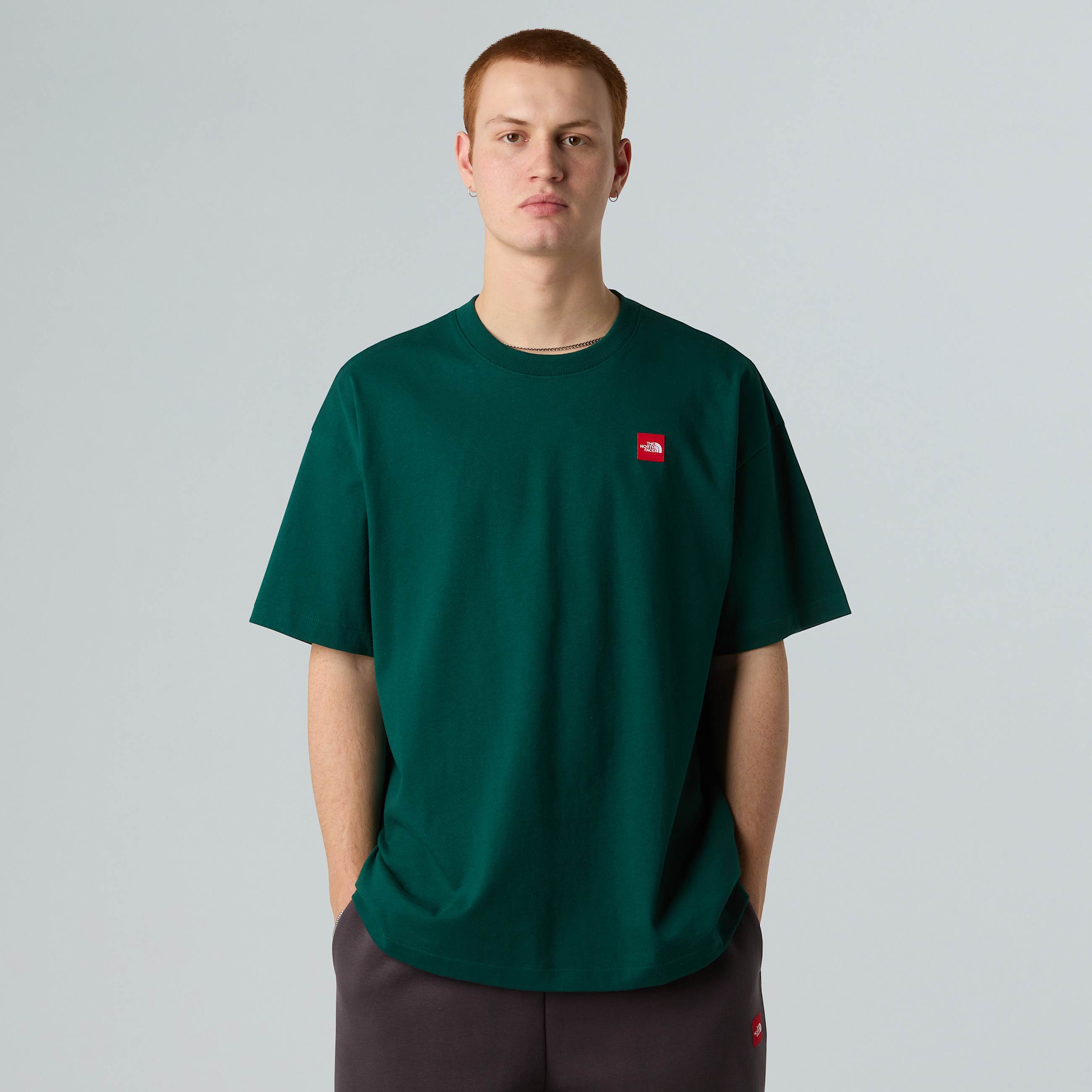 Tshirt de malha Red Box unissexo TNF Hunter Green ALT4