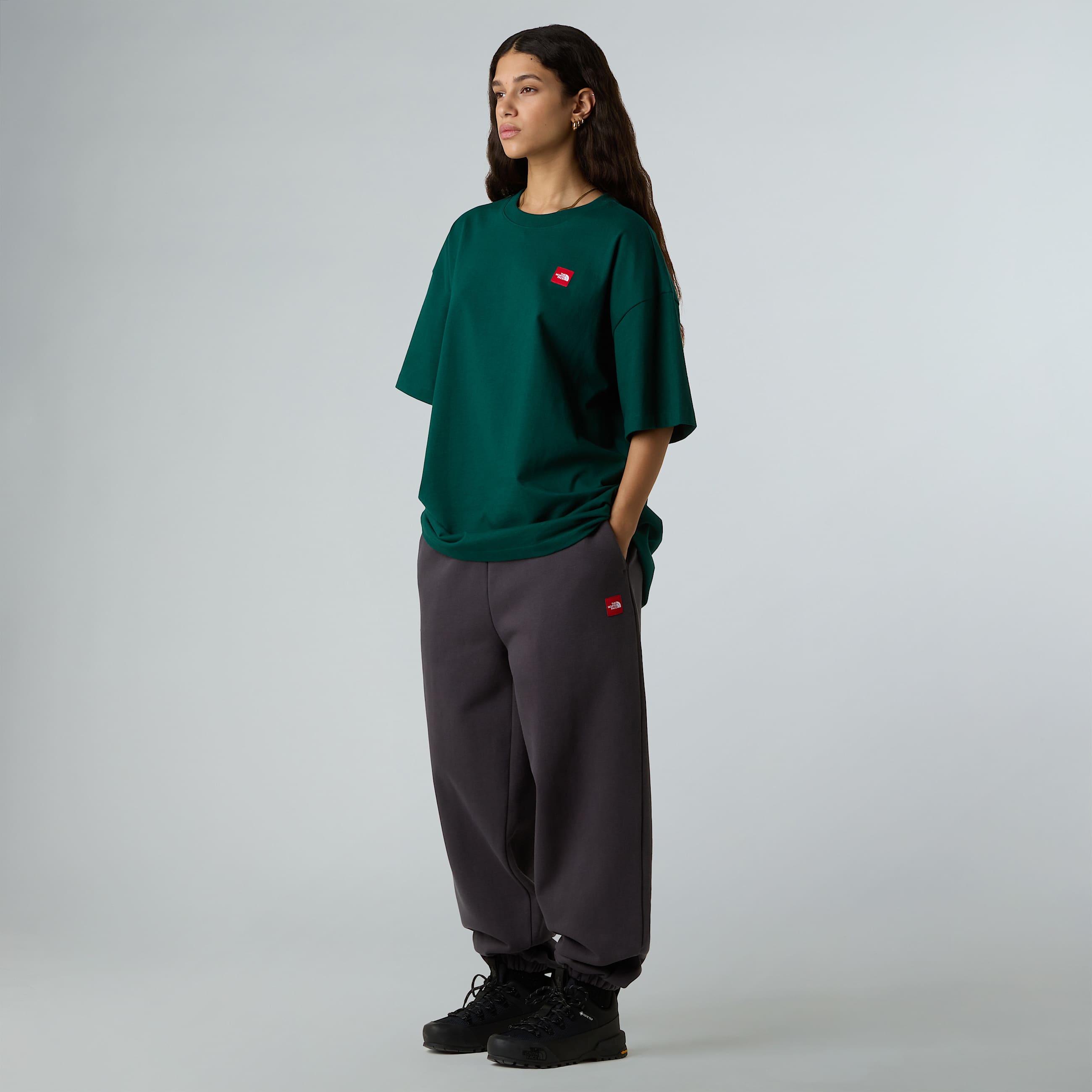 Tshirt de malha Red Box unissexo TNF Hunter Green ALT9