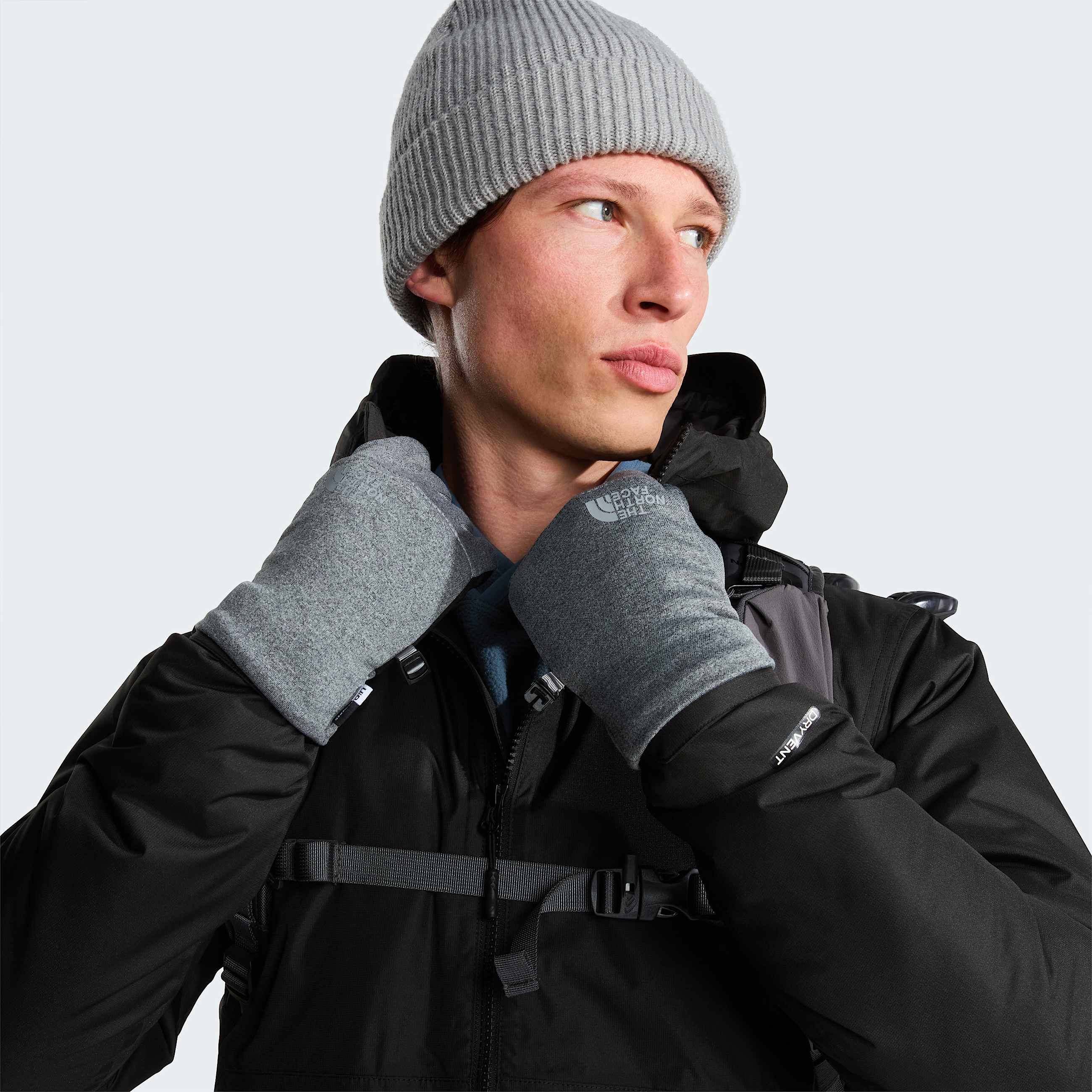 Mens Etip Gloves TNF TNF Medium Grey Heather ALT1