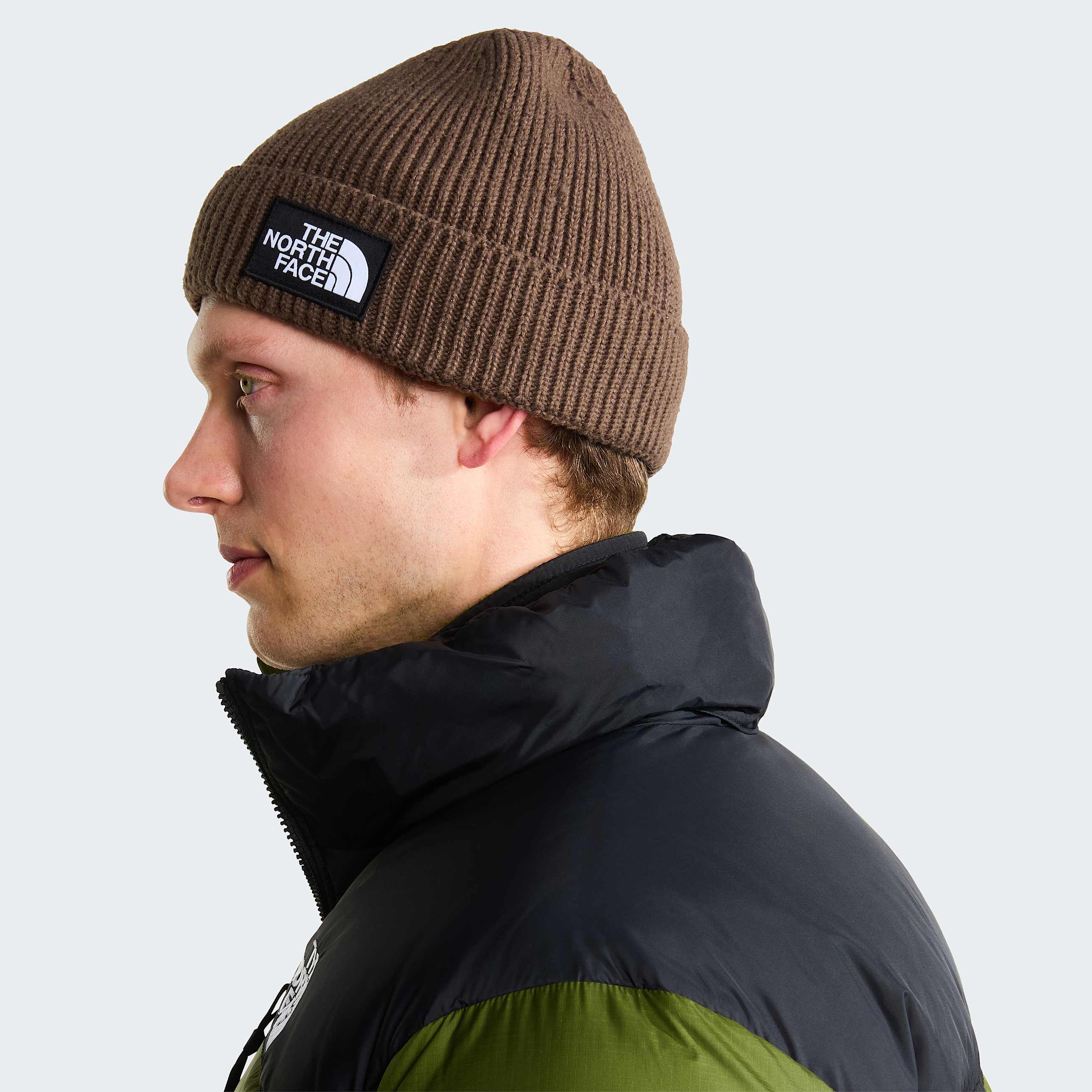 TNF Logo Box Cuffed Beanie TNF ALT3