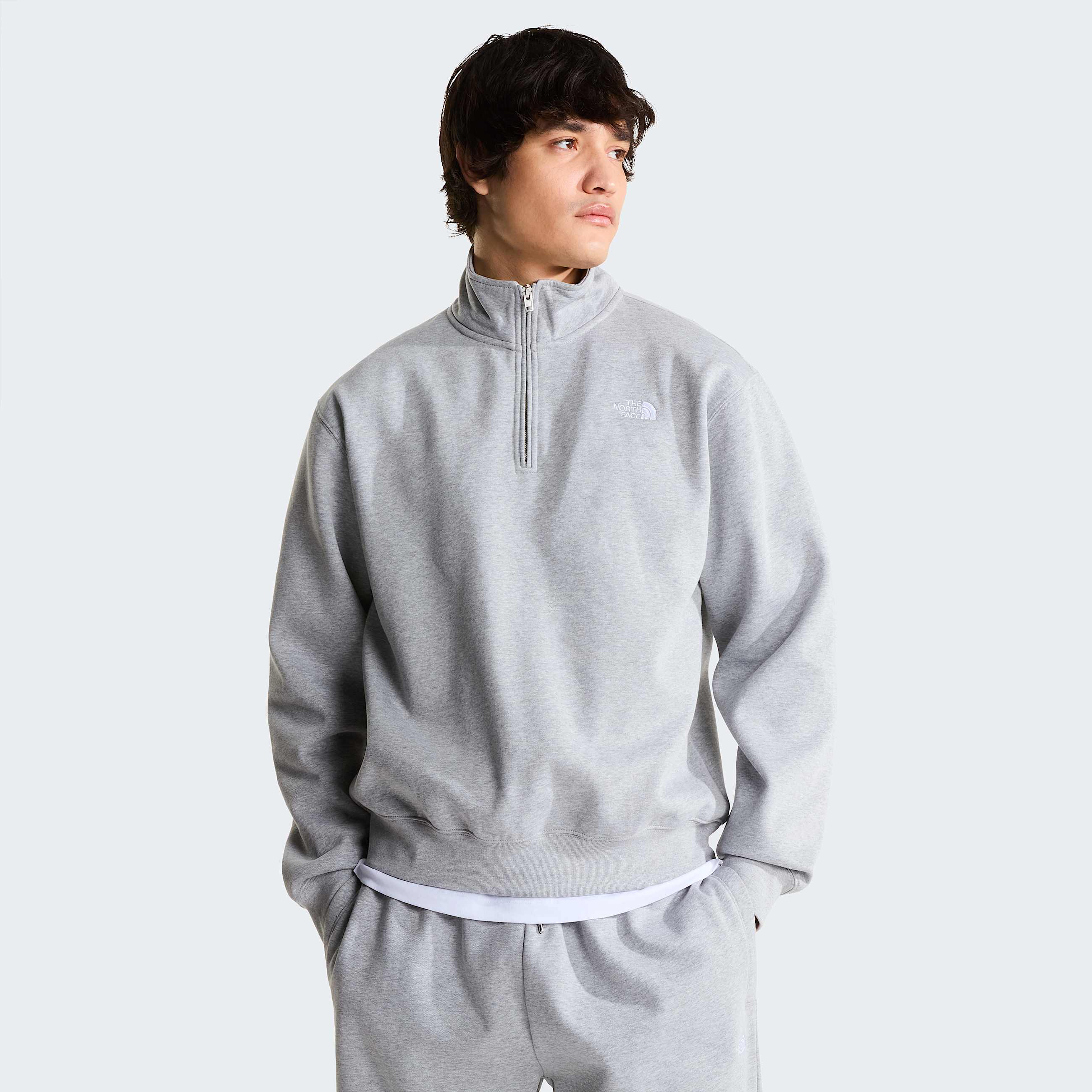 Mens Essential Simple Dome Relaxed 14 Zip Sweatshirt TNF HERO
