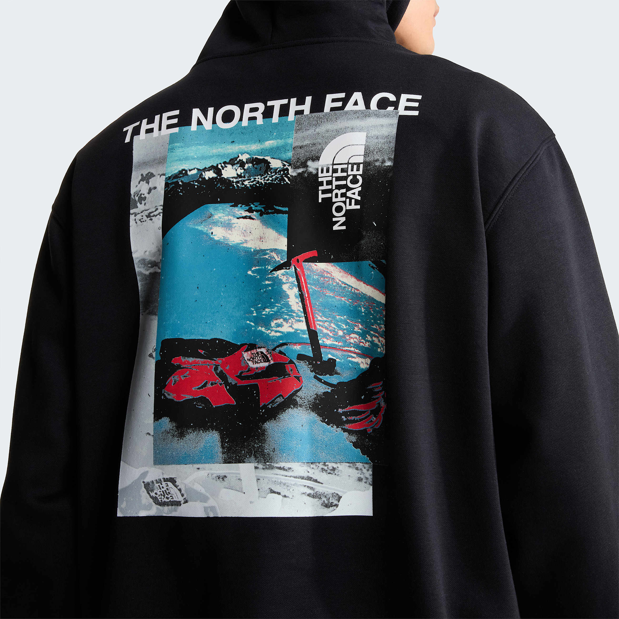 Mens Apex 75 Collage Relaxed Hoodie TNF ALT5