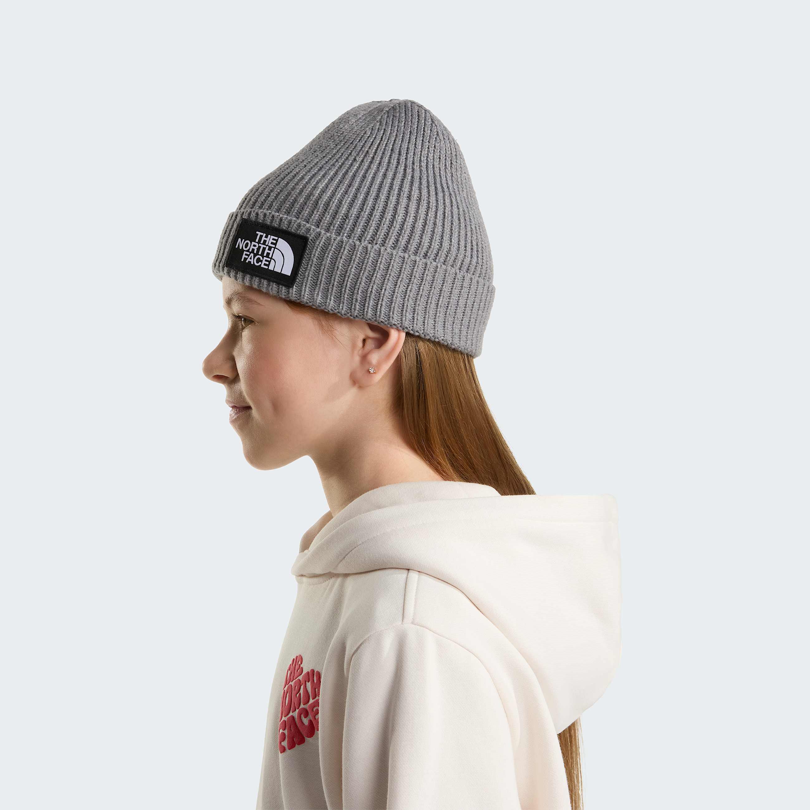 TNF Logo Boxbeanie met omslag voor kids TNF TNF Medium Grey Heather ALT3