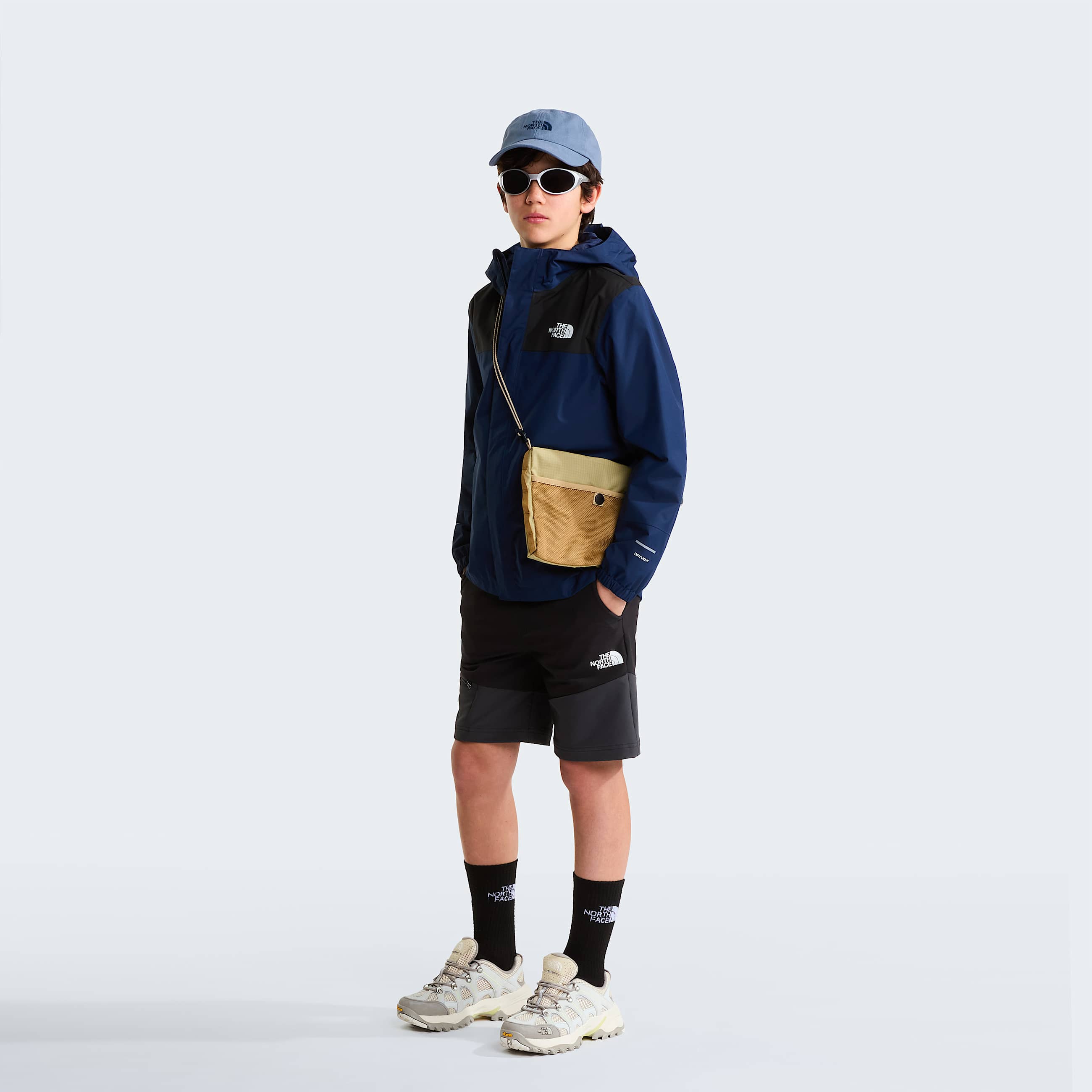 Boys Antora Rain Jacket TNF Summit Navy ALT1