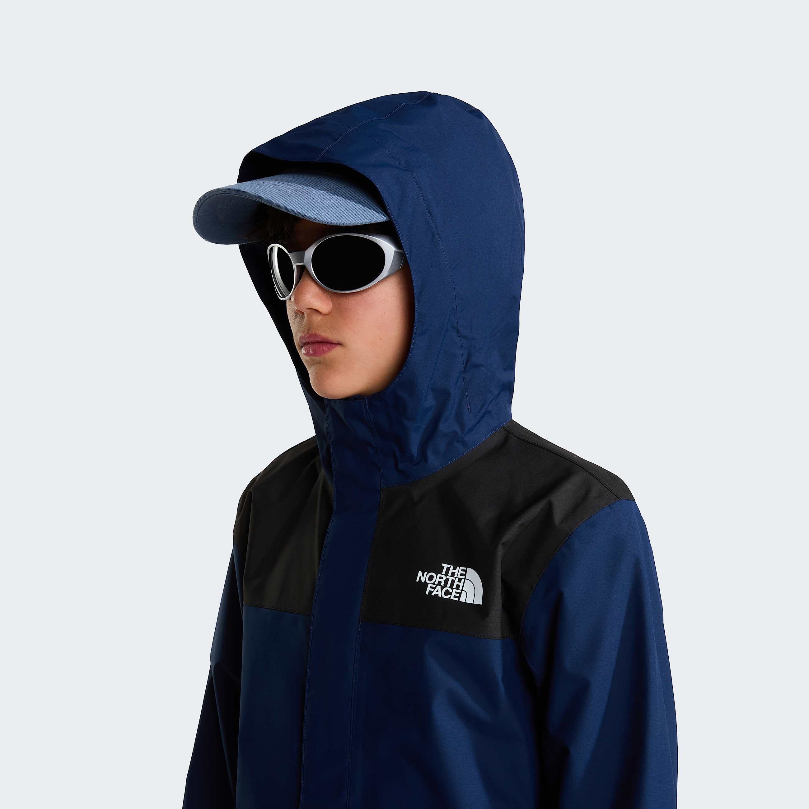 Boys Antora Rain Jacket TNF Summit Navy ALT5