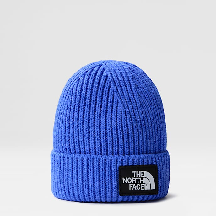 TNF Logo Box Cuffed Beanie TNF Solar Blue HERO