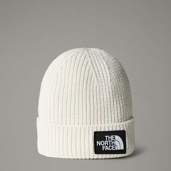 TNF Logo Box Beanie mit Umschlag TNF White Dune HERO