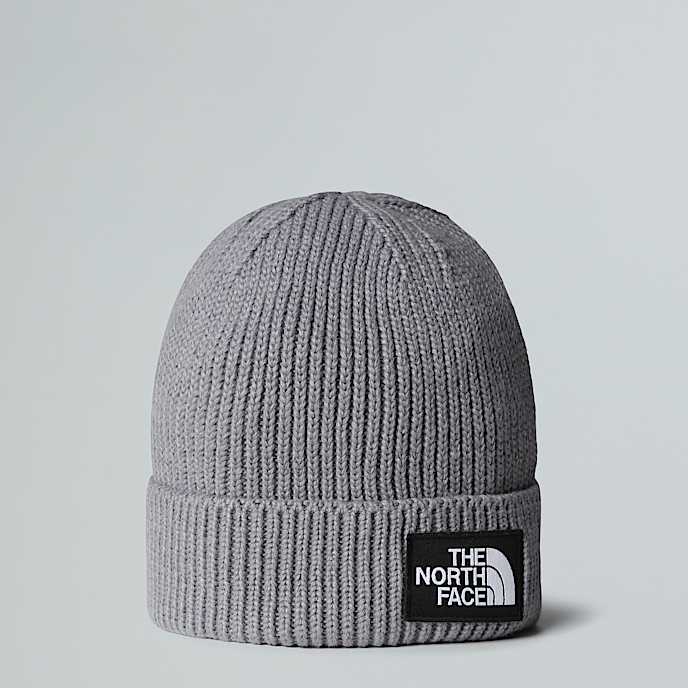Logo Box Cuffed Beanie TNF TNF TNF Medium Grey Heather HERO