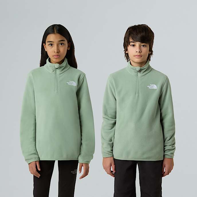 Glacier 14 Zip Fleece Teen TNF Slate Moss HERO