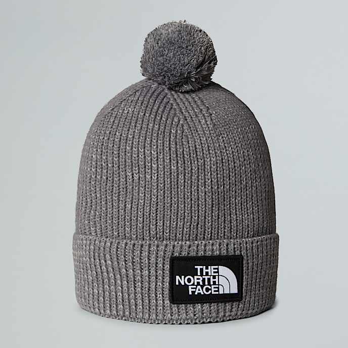 Logo Box Pom Beanie TNF TNF TNF Medium Grey Heather HERO