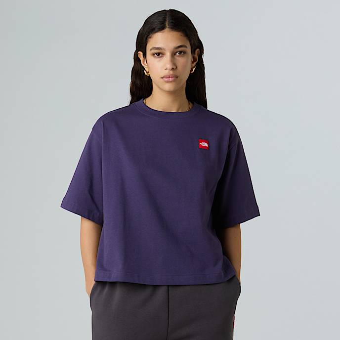 Red Box Boxy TShirt W TNF Eternal Purple HERO